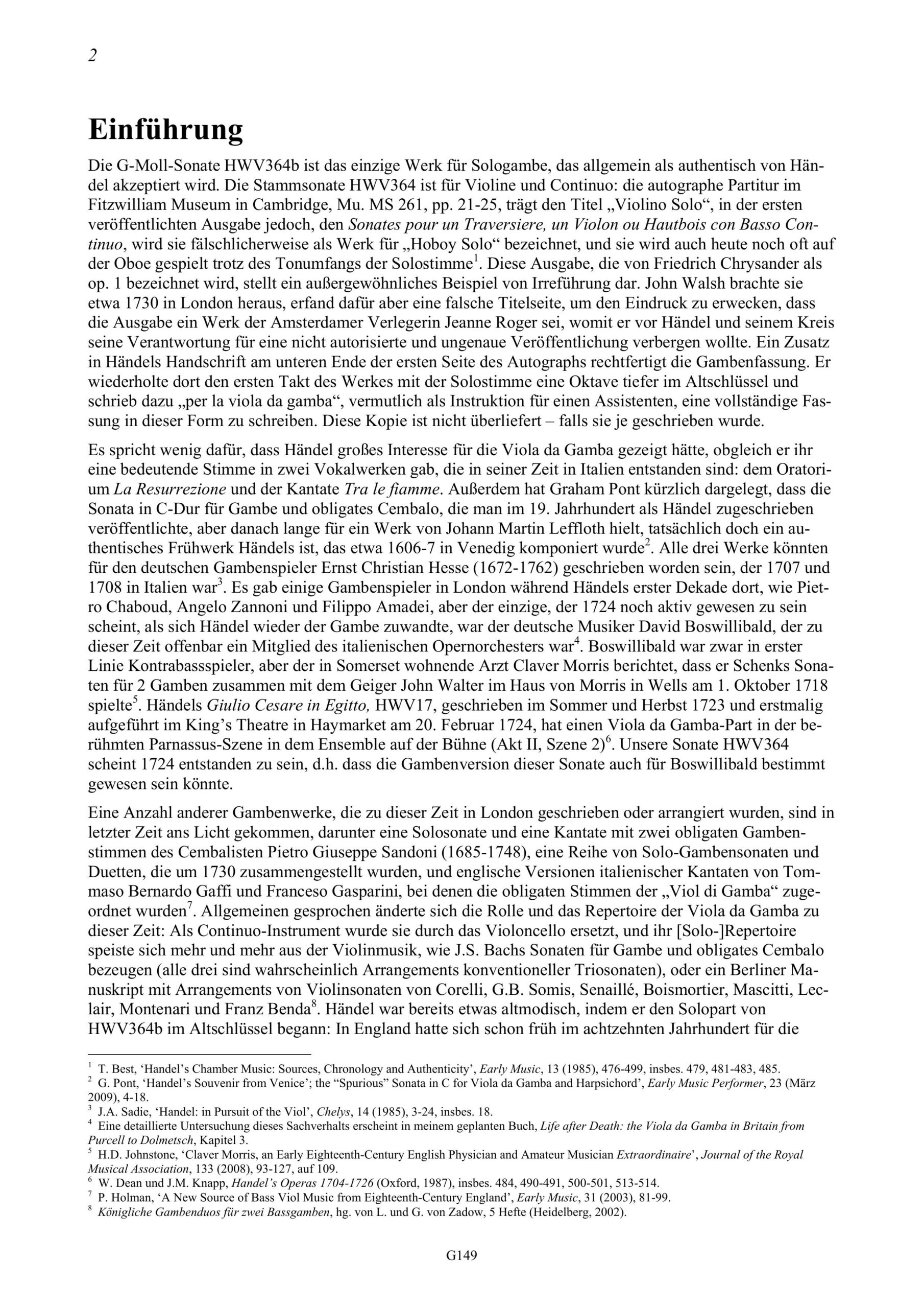 Georg Friedrich Händel (1685-1759) Sonata G-Moll für Viola da Gamba oder Viola und Basso continuo - Besprechungen / Reviews – Bild 2