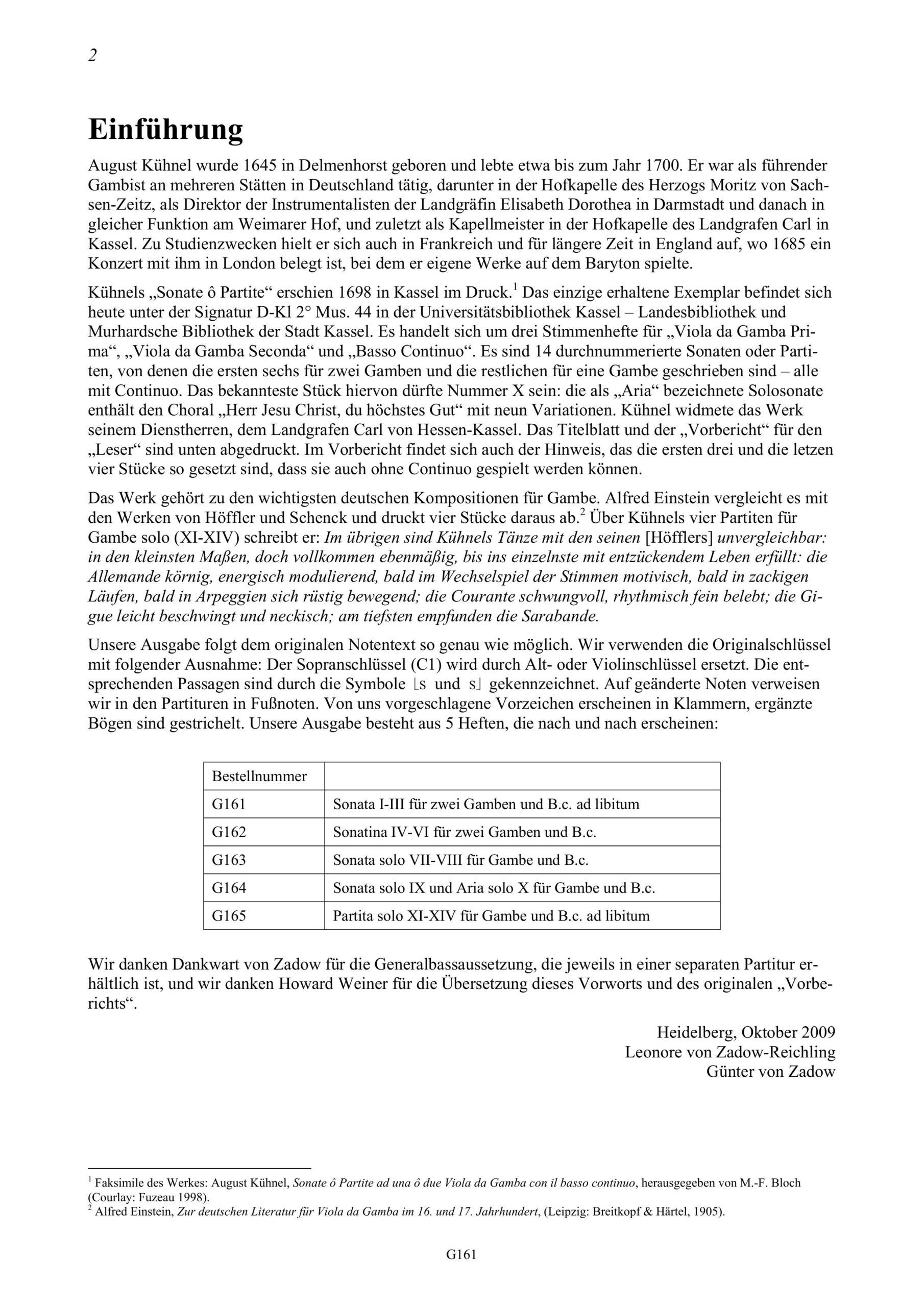 August Kühnel (1645-~1700) Sonate ô
Partite ad una ô due Viole da Gamba con il Basso Continuo - Kassel 1698 – Bild 2
