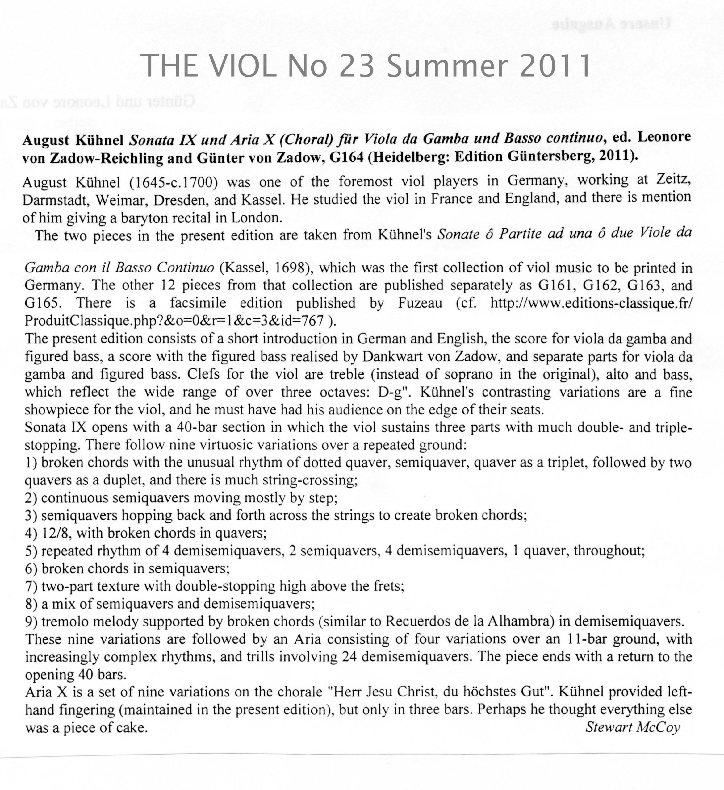 August Kühnel (1645-~1700) Sonate ô
Partite ad una ô due Viole da Gamba con il Basso Continuo - Kassel 1698 – Bild 8