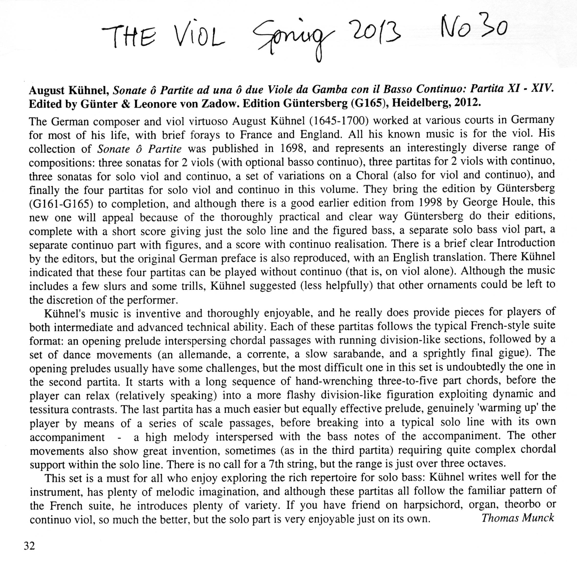 August Kühnel (1645-~1700) Sonate ô
Partite ad una ô due Viole da Gamba con il Basso Continuo - Kassel 1698 – Bild 9