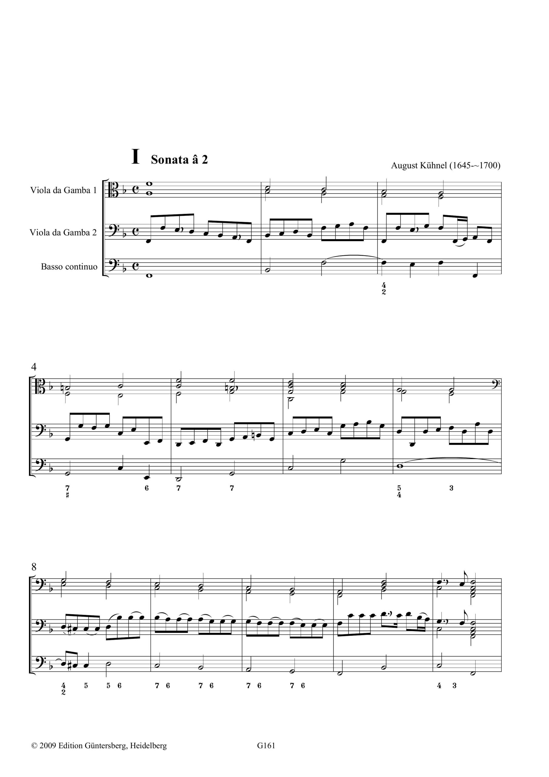 August Kühnel (1645-~1700) Sonate ô
Partite ad una ô due Viole da Gamba con il Basso Continuo - Kassel 1698 – Bild 10