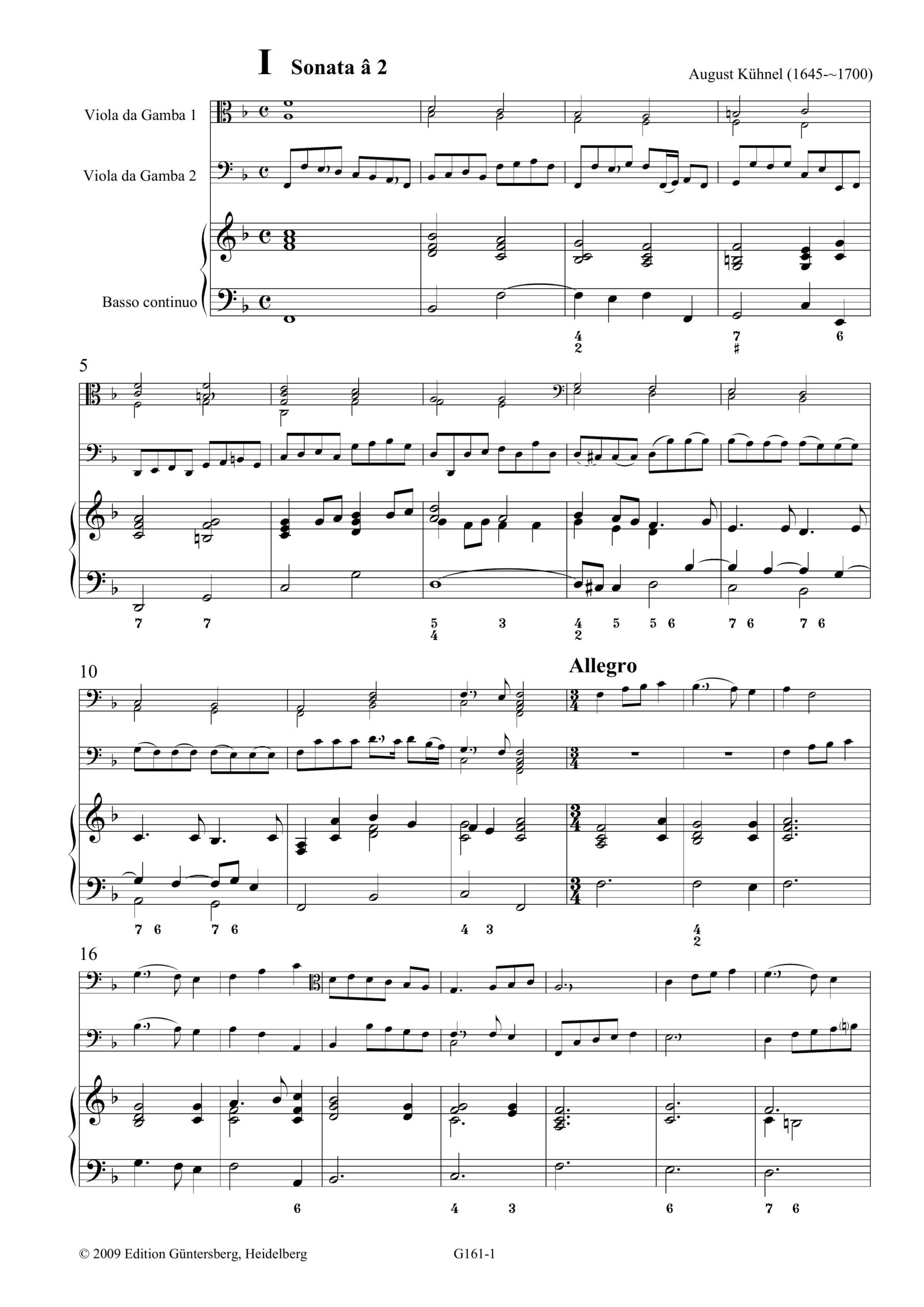 August Kühnel (1645-~1700) Sonate ô
Partite ad una ô due Viole da Gamba con il Basso Continuo - Kassel 1698 – Bild 11