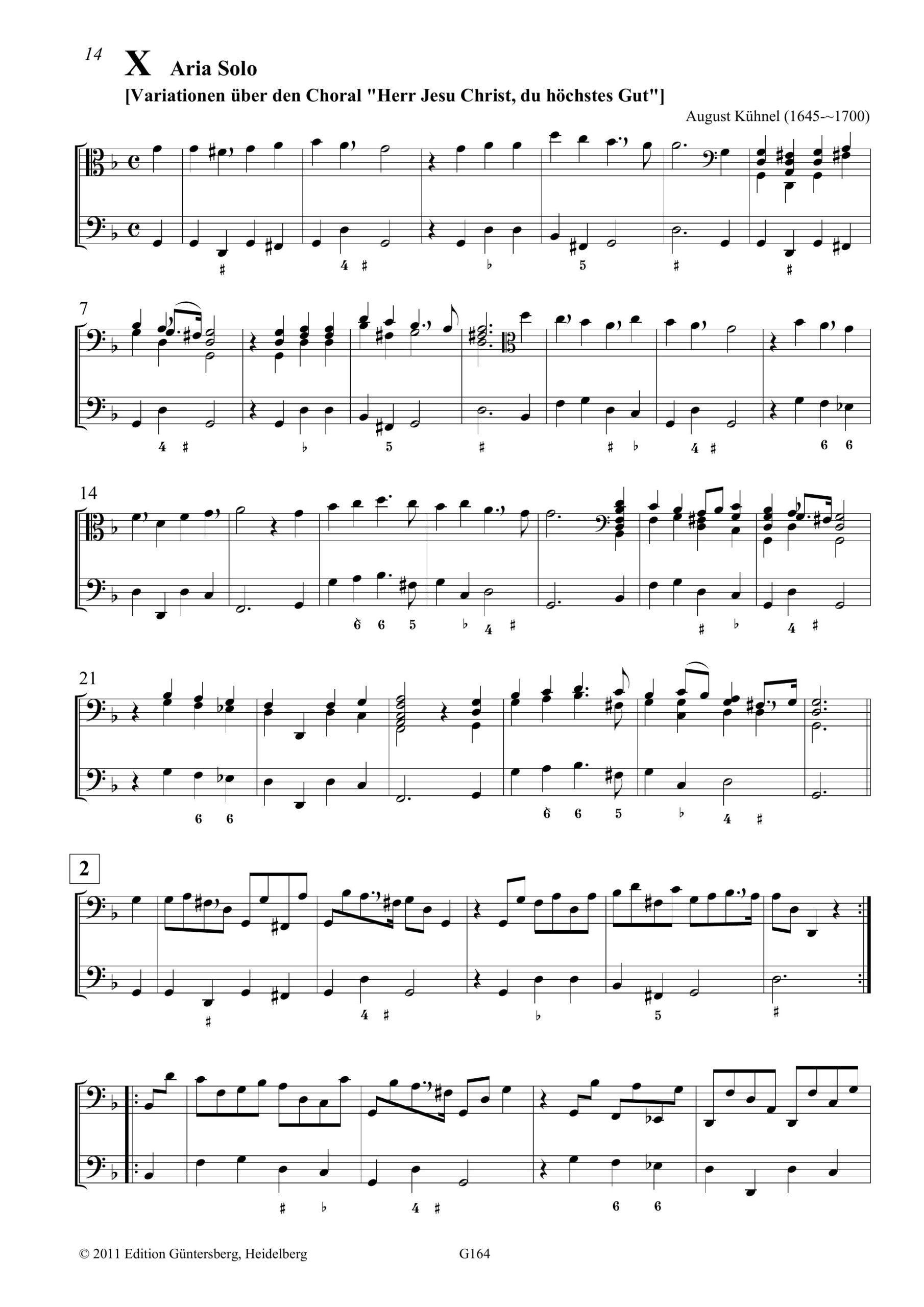 August Kühnel (1645-~1700) Sonate ô
Partite ad una ô due Viole da Gamba con il Basso Continuo - Kassel 1698 – Bild 12