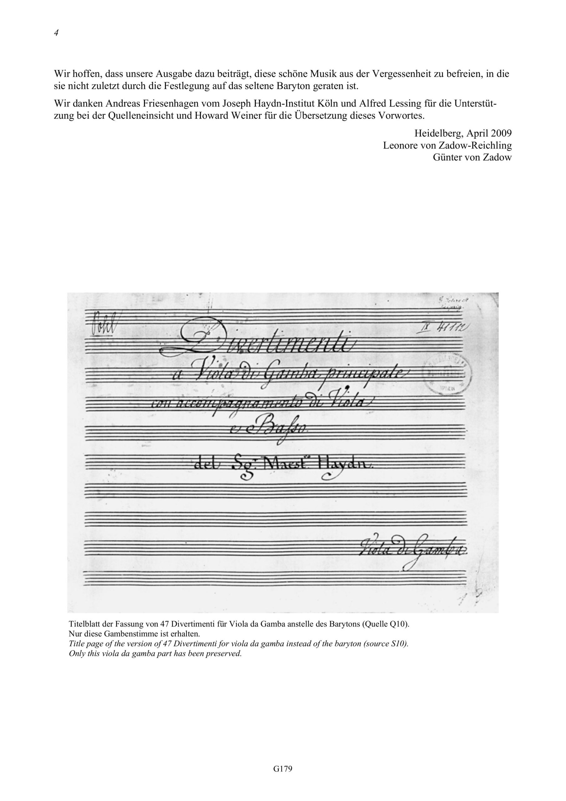 Joseph Haydn (1732-1809) 28
Divertimenti a tre (Barytontrios 97-126) - für Baryton (Viola da Gamba, Violine), Viola und Violoncello - Image 4
