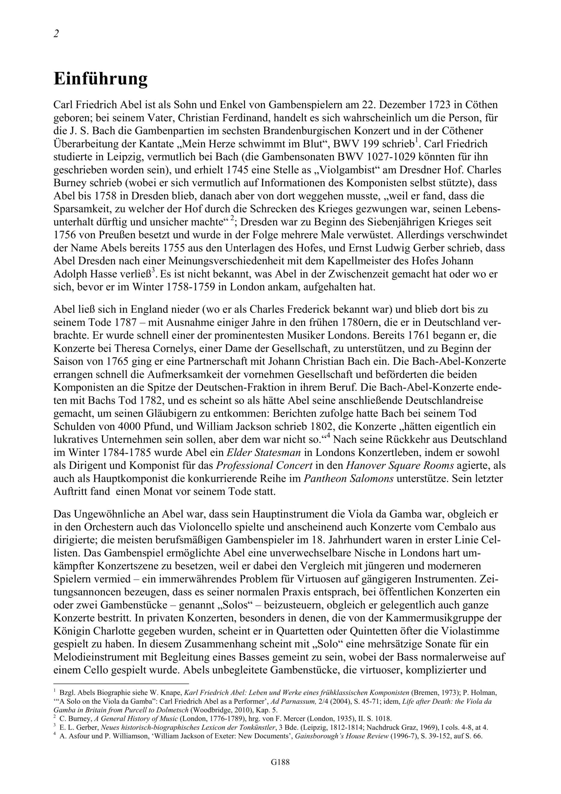 Carl Friedrich Abel (1723-1787) Sonata Viola da Gamba Solo & Basso - aus der Pembroke-Sammlung - Image 2