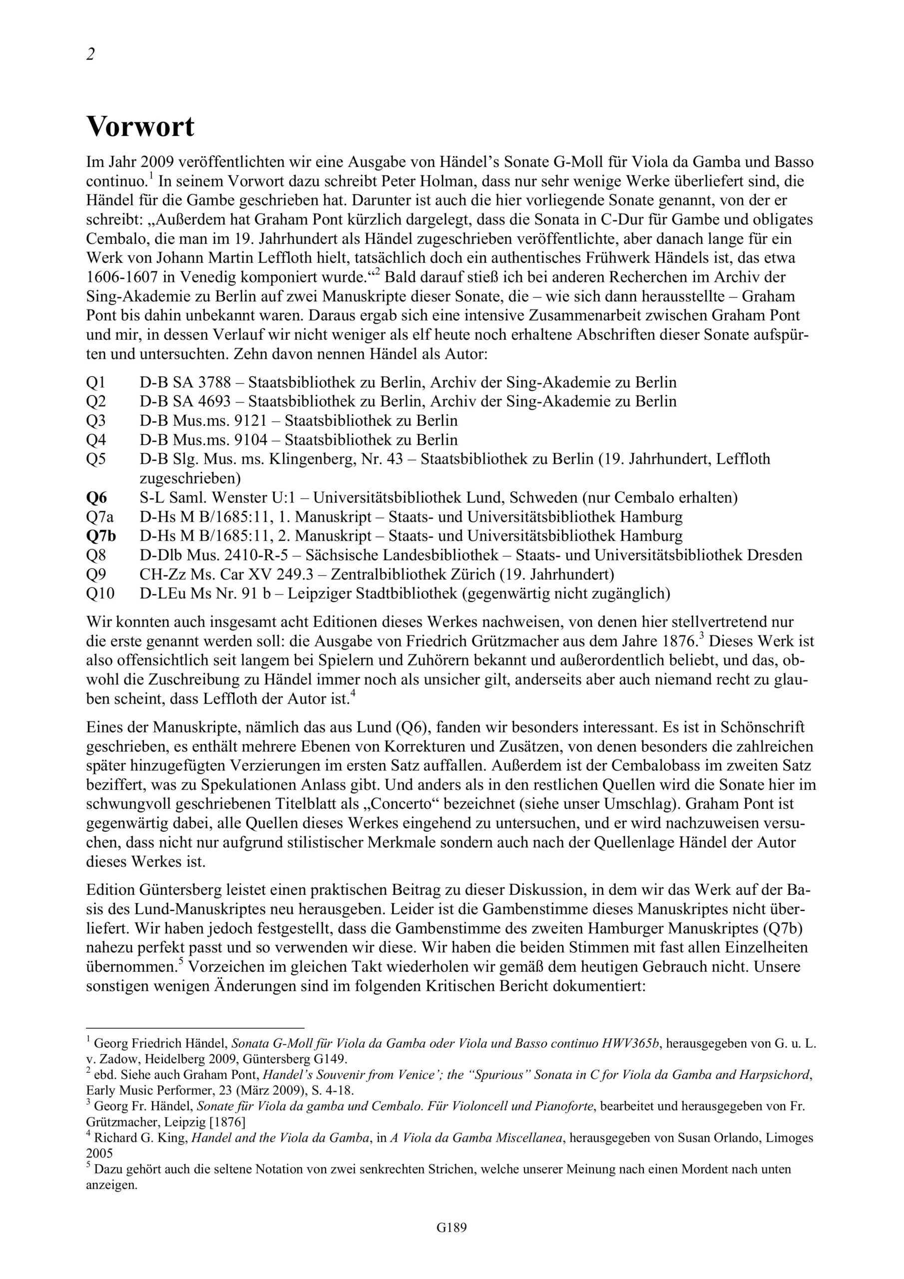 Georg Friedrich Händel (1685-1759) Concerto à Cembalo Solo con Viola di Gambe o Braccio - C-Dur – Bild 2