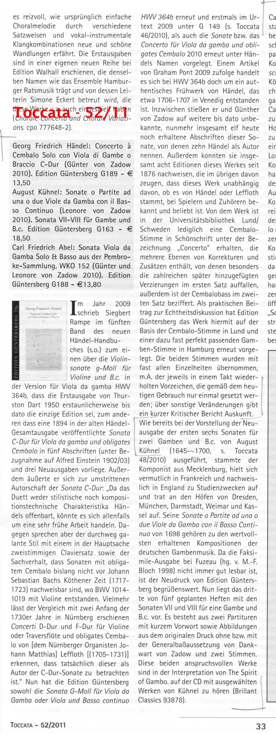 Georg Friedrich Händel (1685-1759) Concerto à Cembalo Solo con Viola di Gambe o Braccio - C-Dur – Bild 4