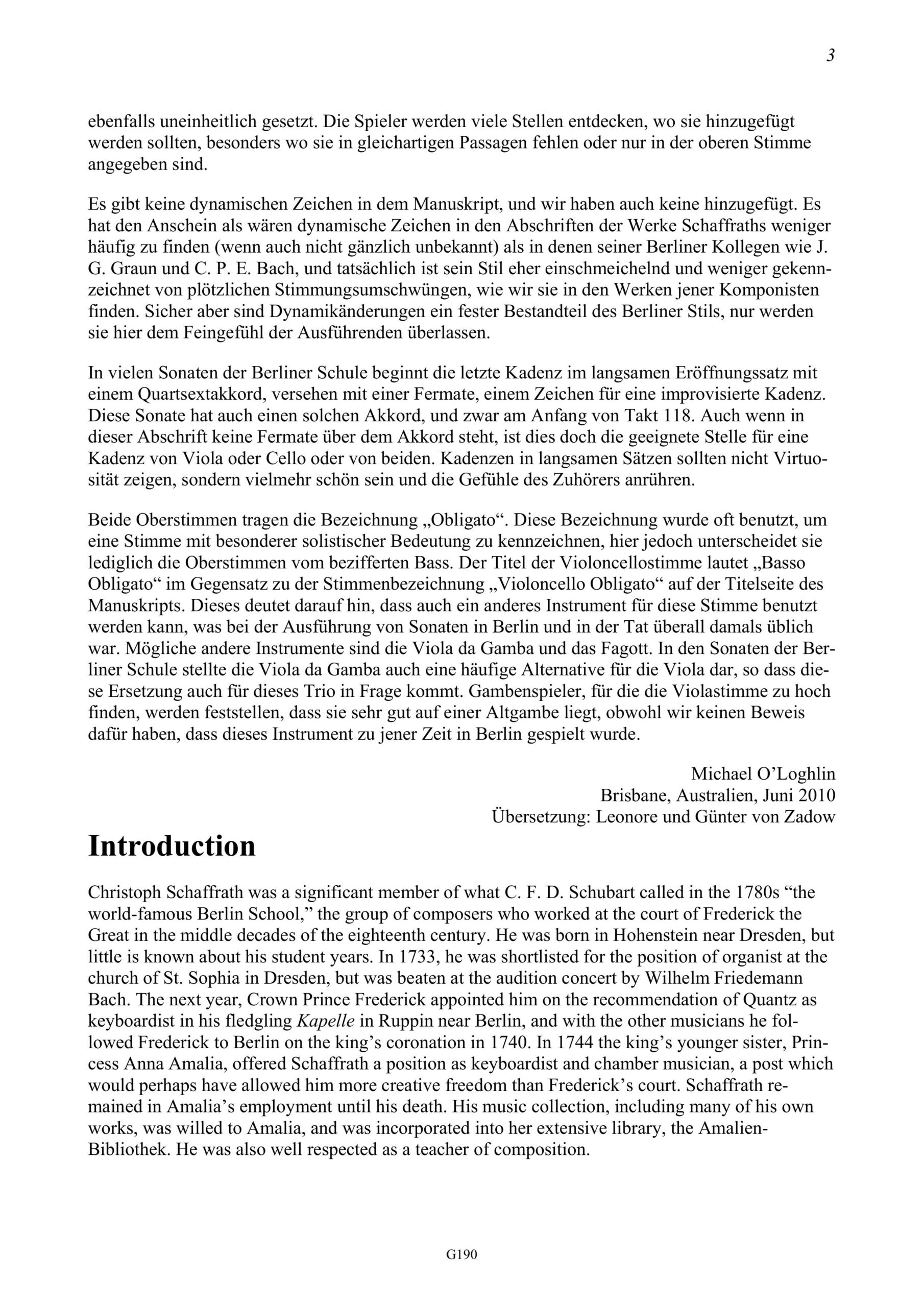 Christoph Schaffrath (1709-1763) Trio
F-Dur für Viola, Violoncello und B.c. - Besprechungen / Reviews – Bild 3