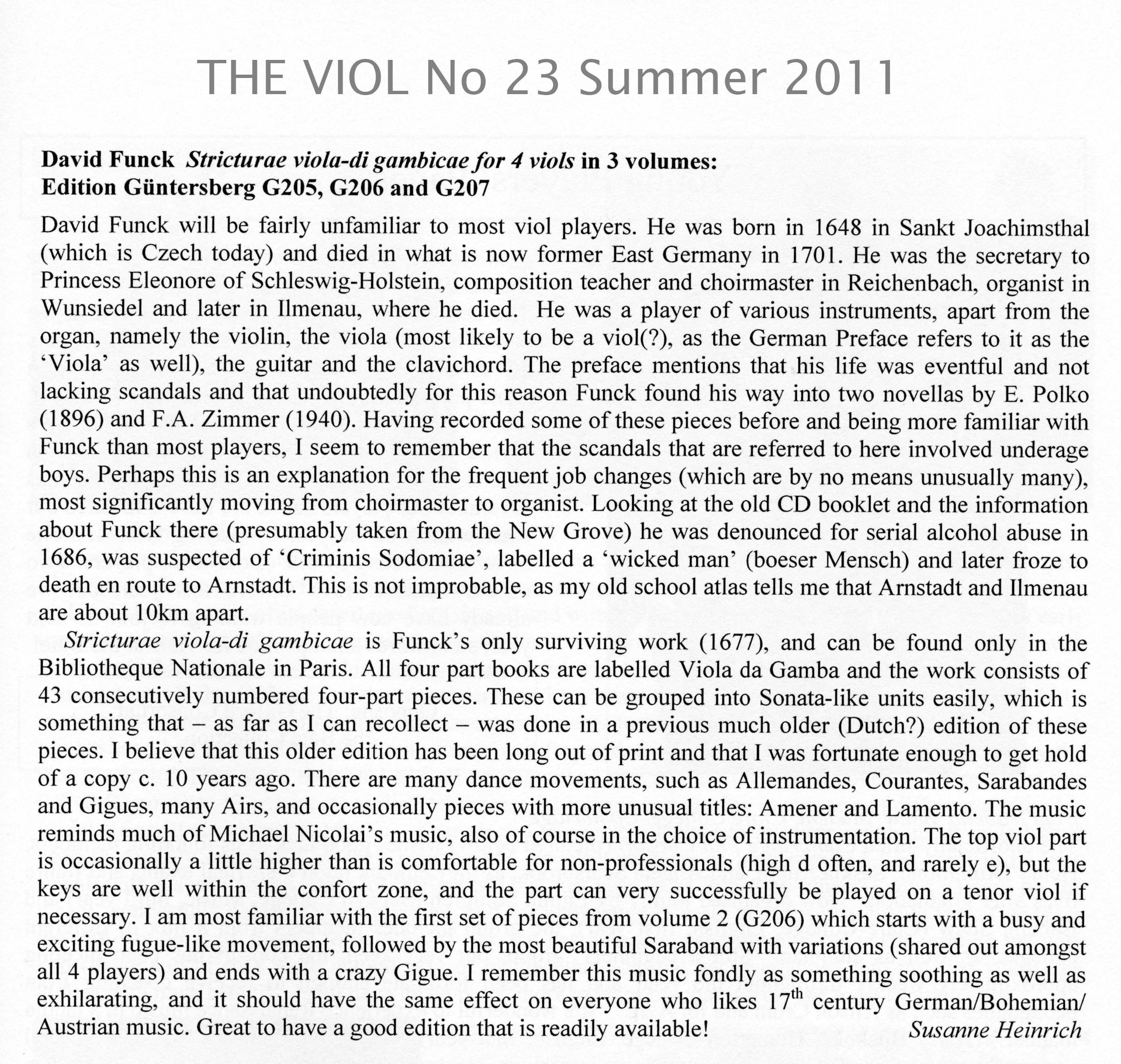 David Funck (1648-1701) Stricturae
viola-di gambicae - für vier Violen da Gamba – Bild 4