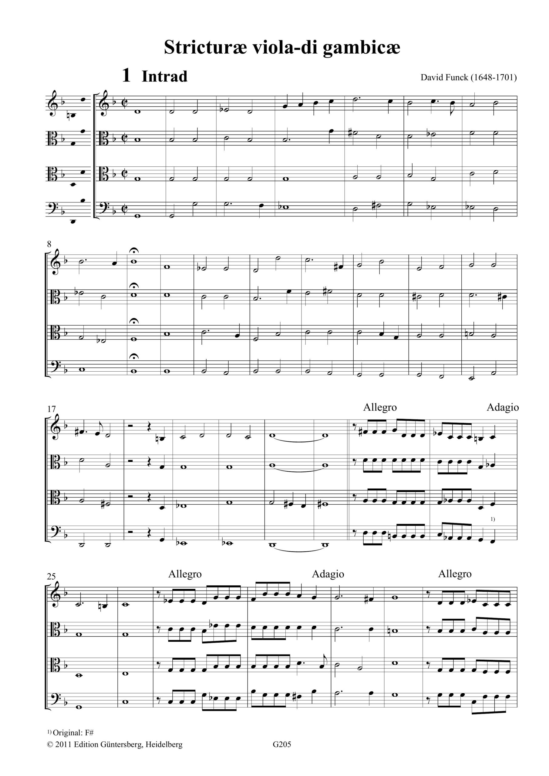 David Funck (1648-1701) Stricturae
viola-di gambicae - für vier Violen da Gamba – Bild 6