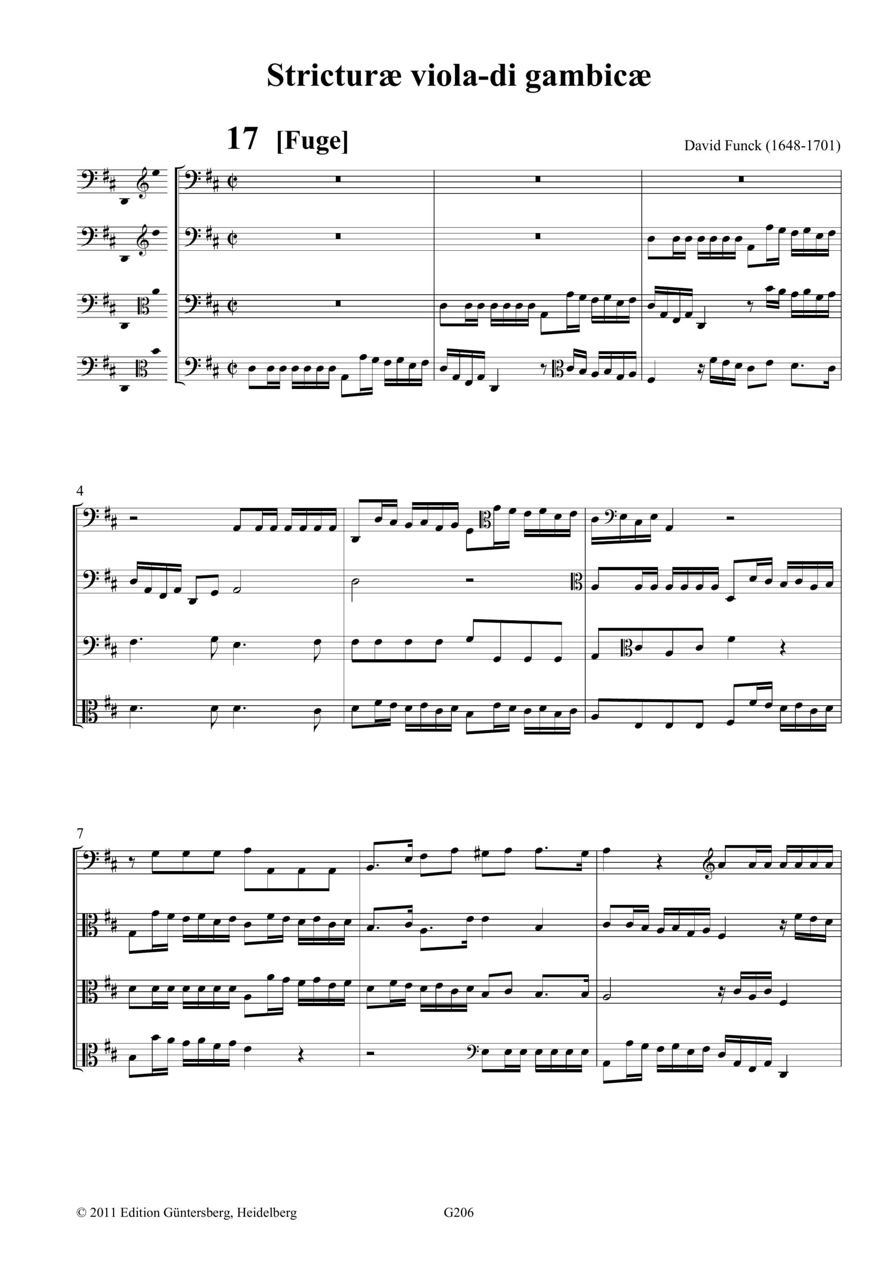 David Funck (1648-1701) Stricturae
viola-di gambicae - für vier Violen da Gamba – Bild 7