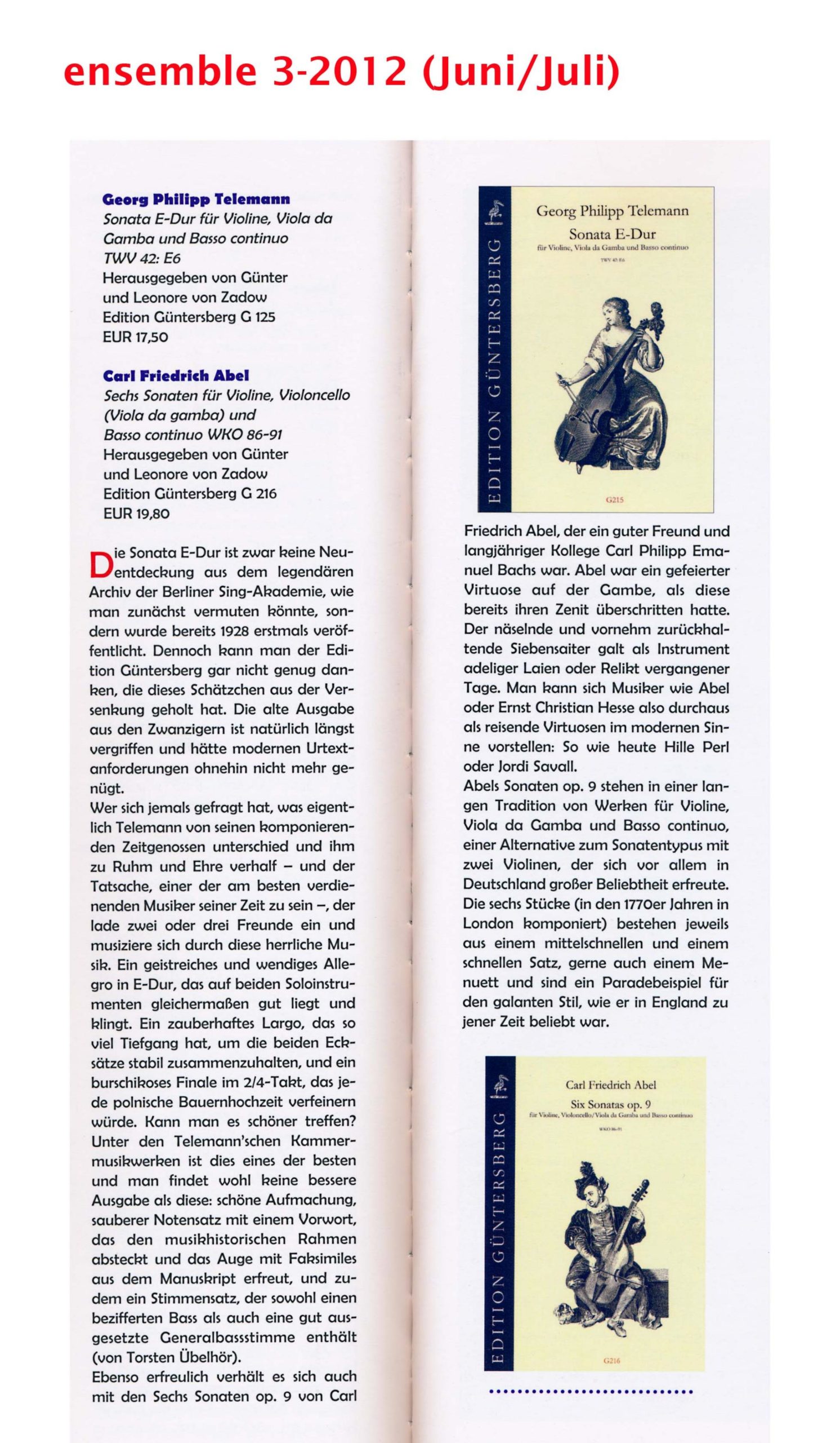 Georg Philipp Telemann (1681-1767) Sonata E-Dur für Violine, Viola da Gamba und Basso continuo - TWV 42:E6 – Bild 4