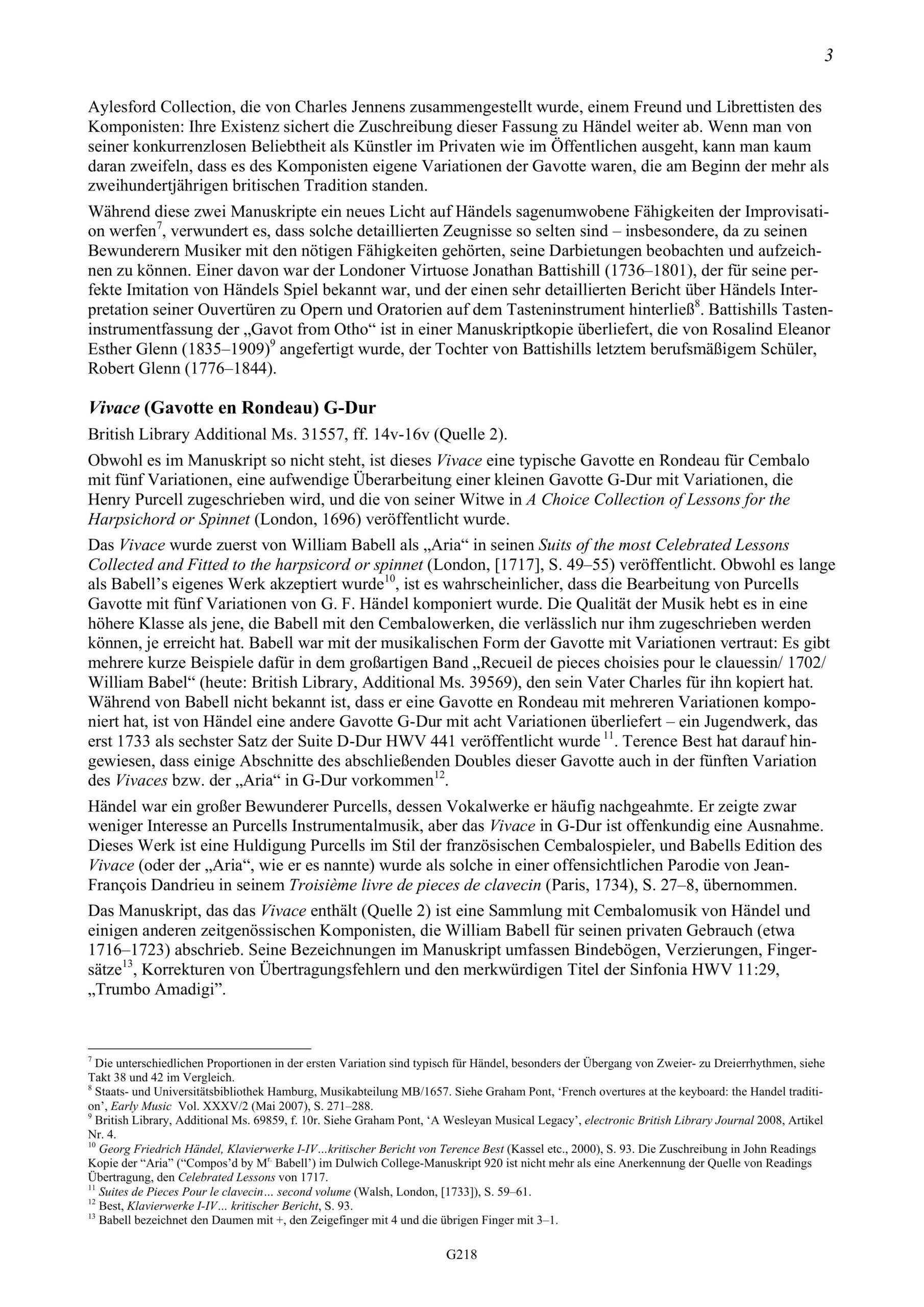 Georg Friedrich Händel (1685-1759) Zwei Gavotten für Cembalo - Besprechungen / Reviews – Bild 3