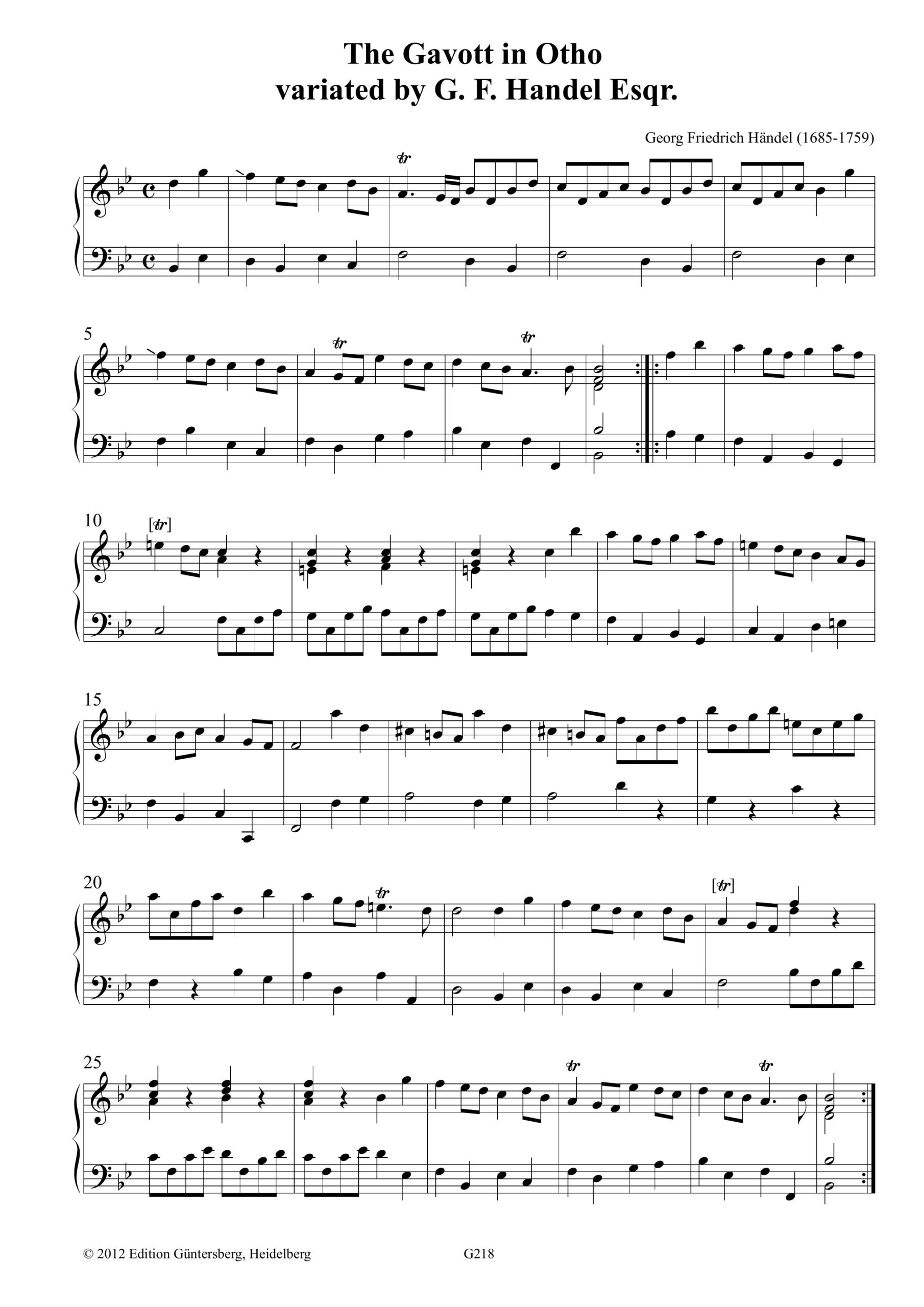 Georg Friedrich Händel (1685-1759) Zwei Gavotten für Cembalo - Besprechungen / Reviews – Bild 5