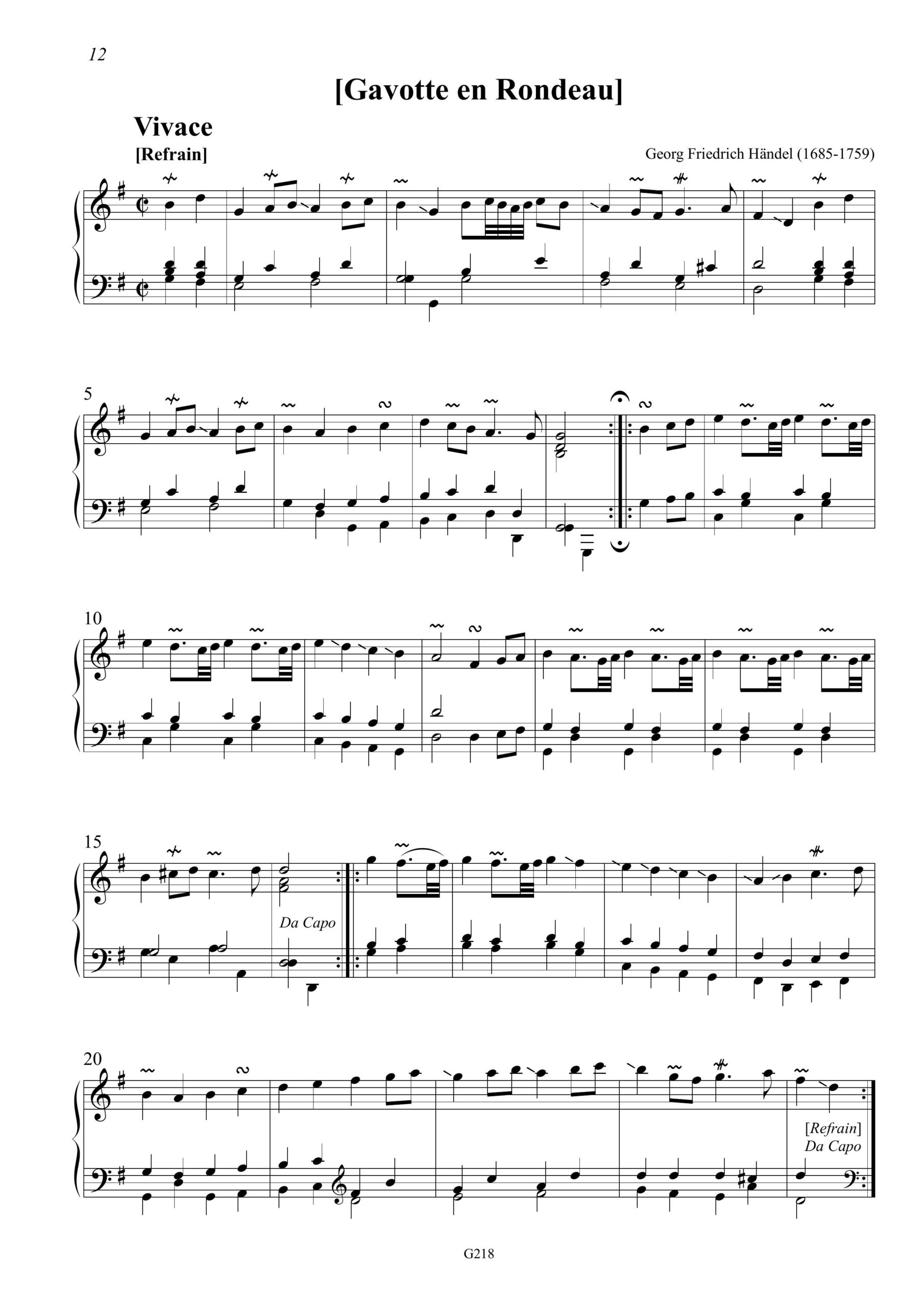 Georg Friedrich Händel (1685-1759) Zwei Gavotten für Cembalo - Besprechungen / Reviews – Bild 6