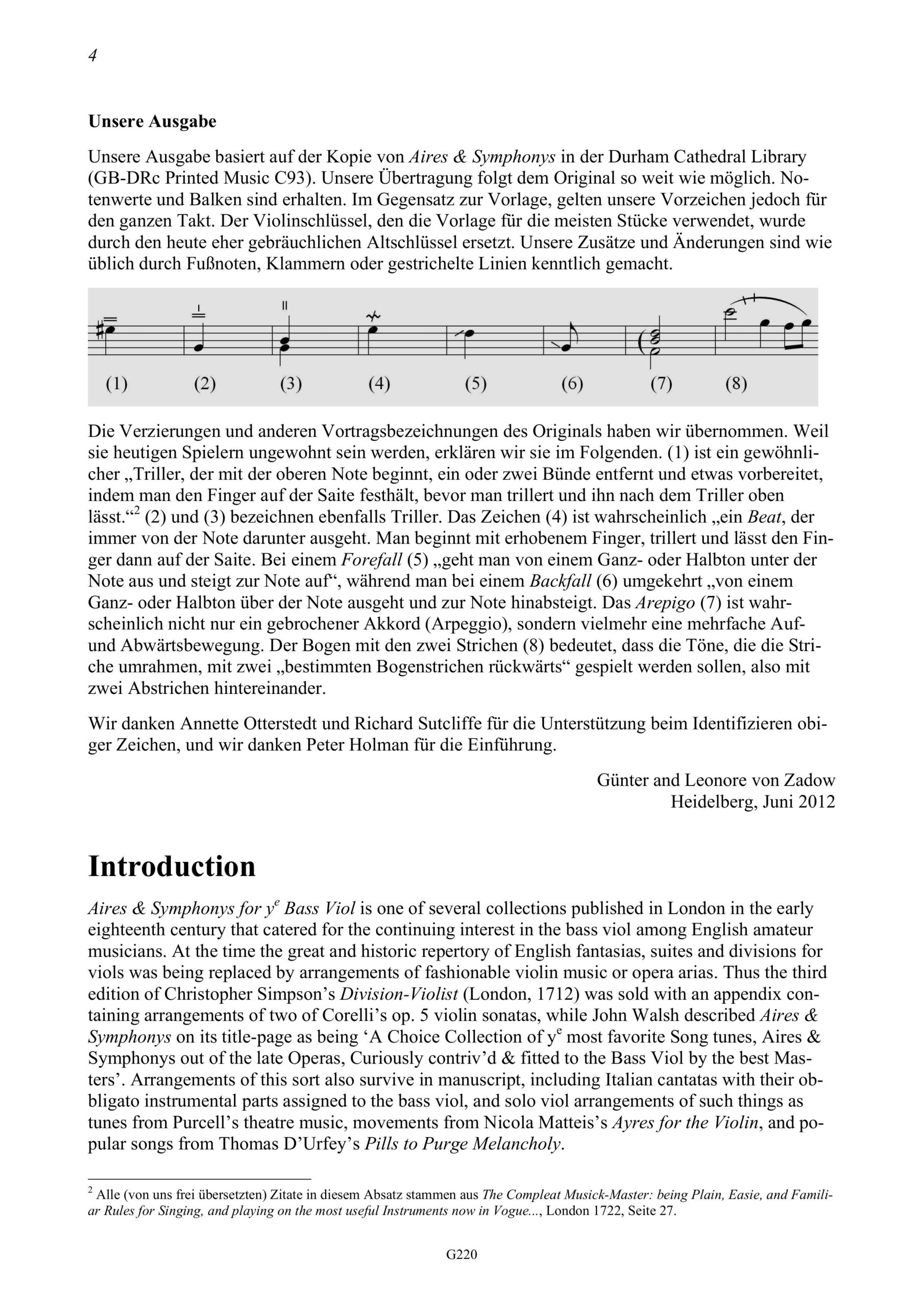 Anonym, London 1710 Aires & Symphonys - Opernmelodien und Stücke für den Unterricht für Viola da Gamba
solo – Bild 4