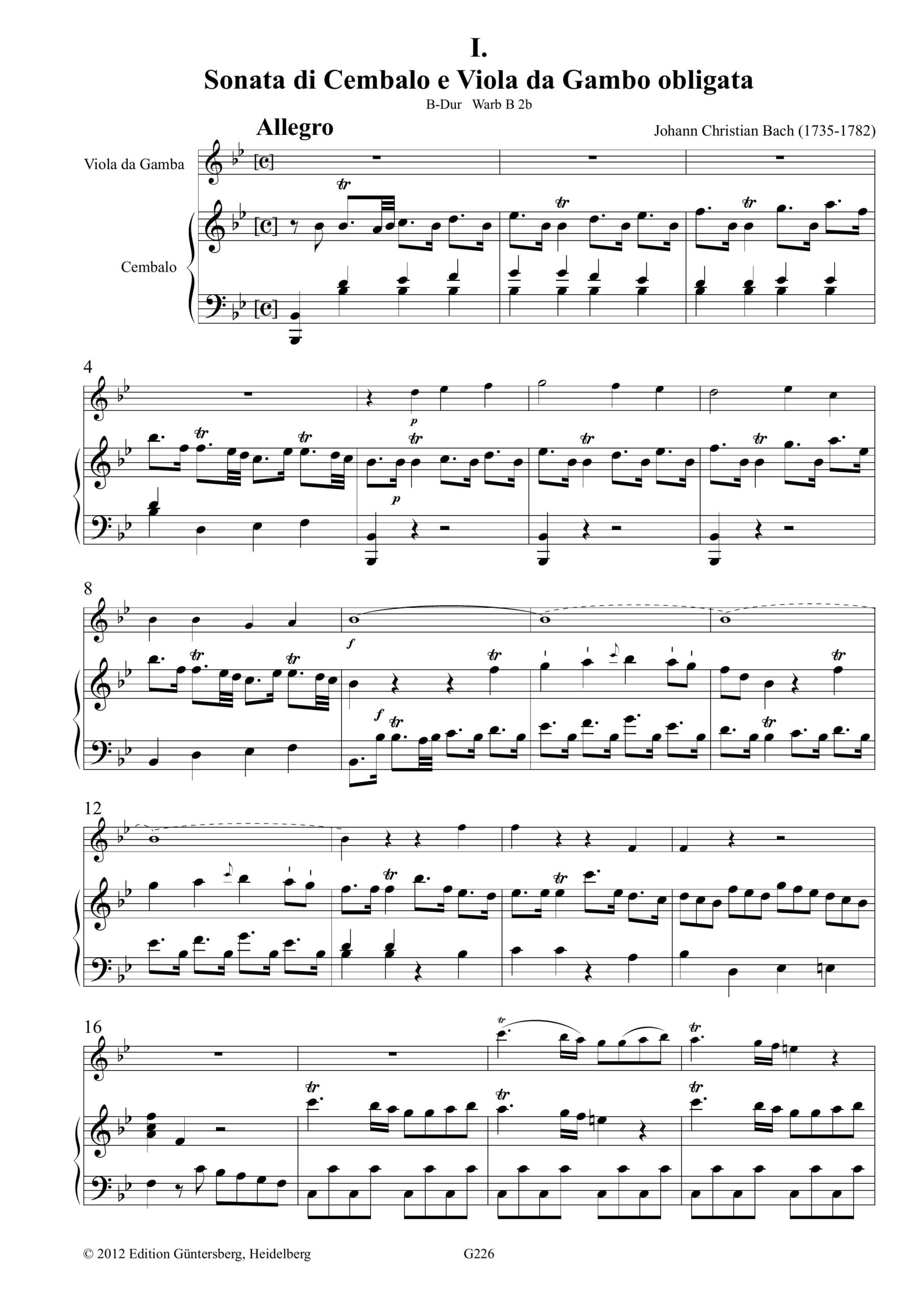 Johann Christian Bach (1735-1782) Vier Sonaten für Cembalo / Pianoforte und Viola da Gamba - Besprechungen / Reviews – Bild 12