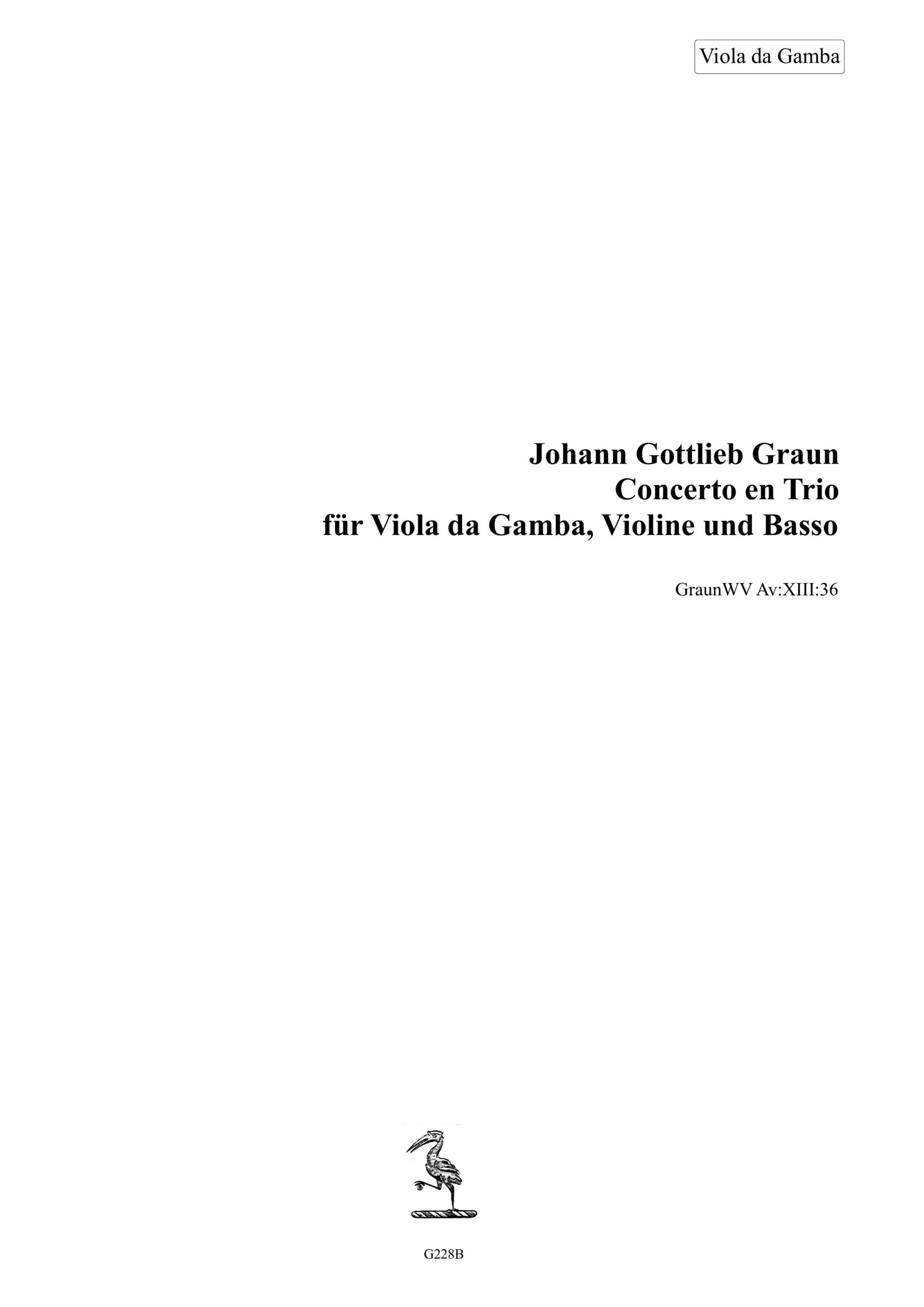 Johann Gottlieb Graun (1702/3-1771) Concerto en Trio, GraunWV Av:XIII:36 - für Viola da Gamba, Violine und Basso continuo – Bild 7
