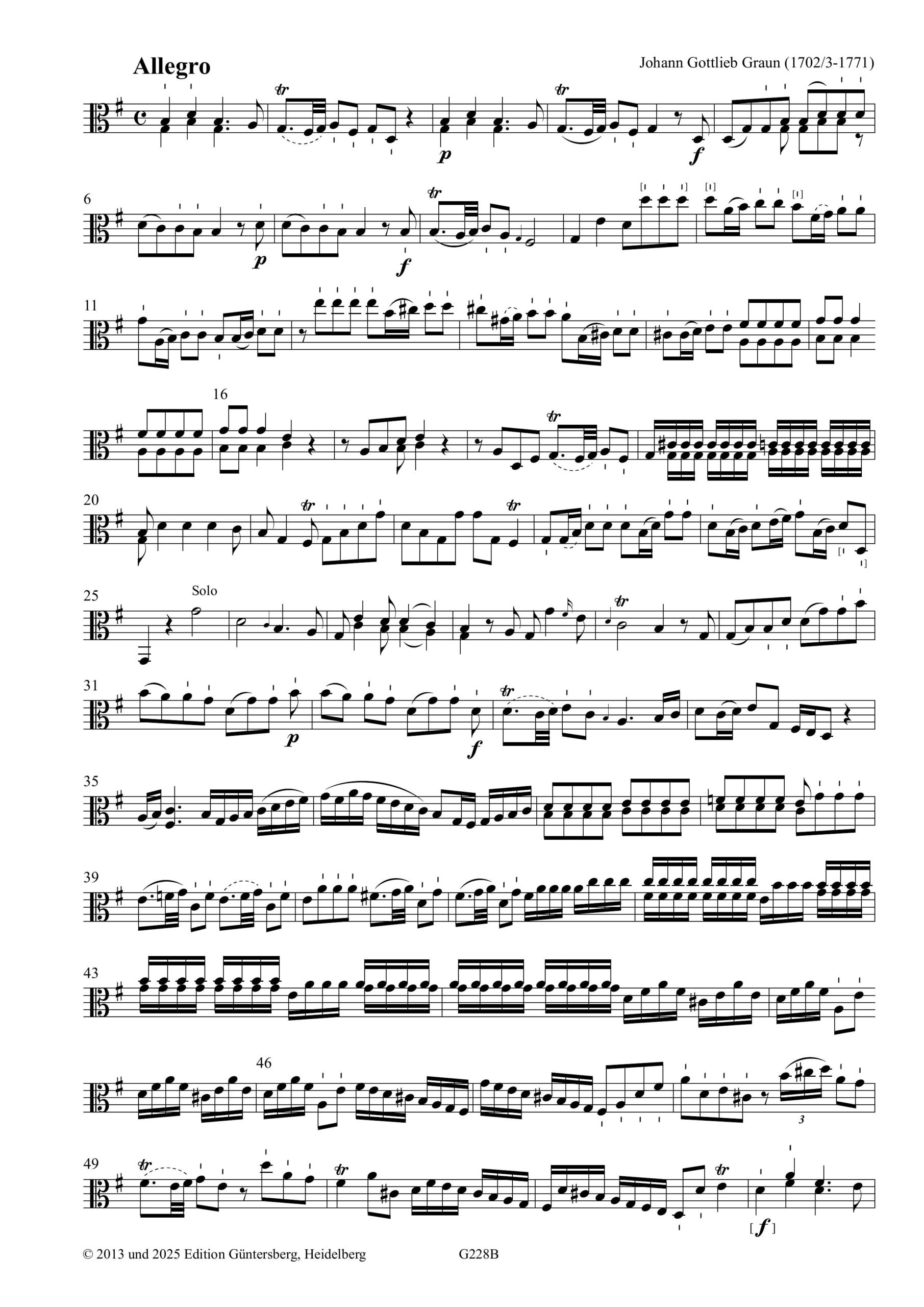 Johann Gottlieb Graun (1702/3-1771) Concerto en Trio, GraunWV Av:XIII:36 - für Viola da Gamba, Violine und Basso continuo – Bild 8