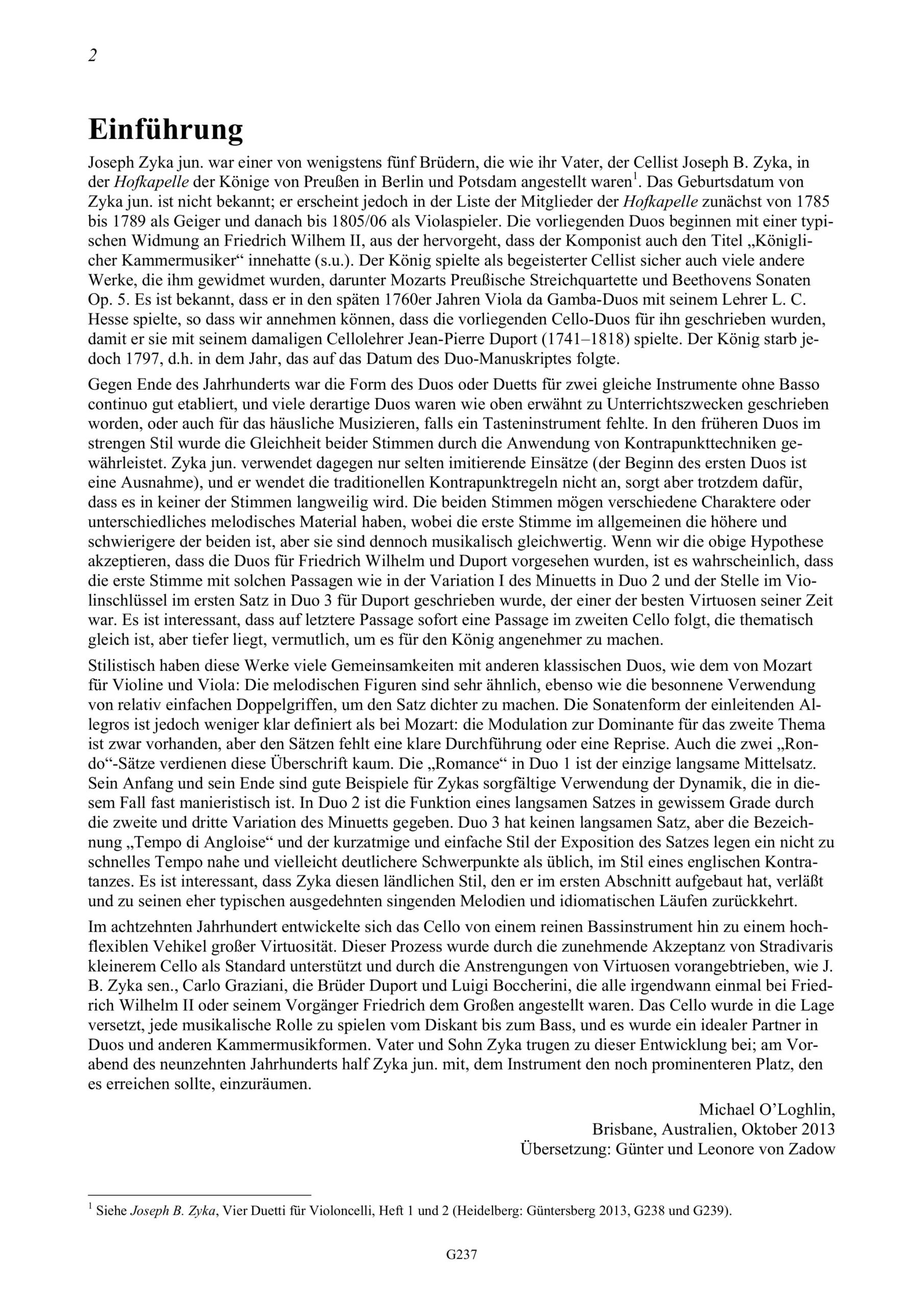 Joseph Zyka jun. (~1755 - nach 1811) Drei Duos für Violoncelli - Potsdam 1796 – Bild 2