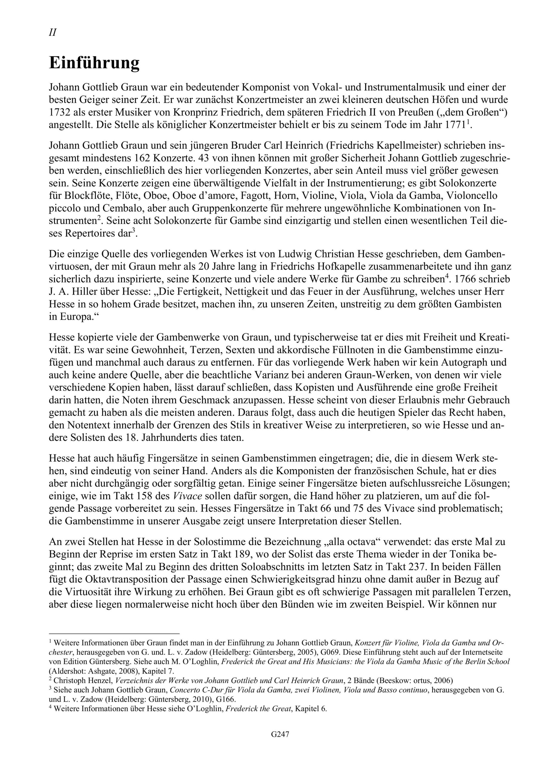 Johann Gottlieb Graun (1702/3-1771) Concerto per la Viola di Gamba D-Dur, GraunWV A:XIII:4 - für Viola da Gamba und Streichorchester – Bild 2
