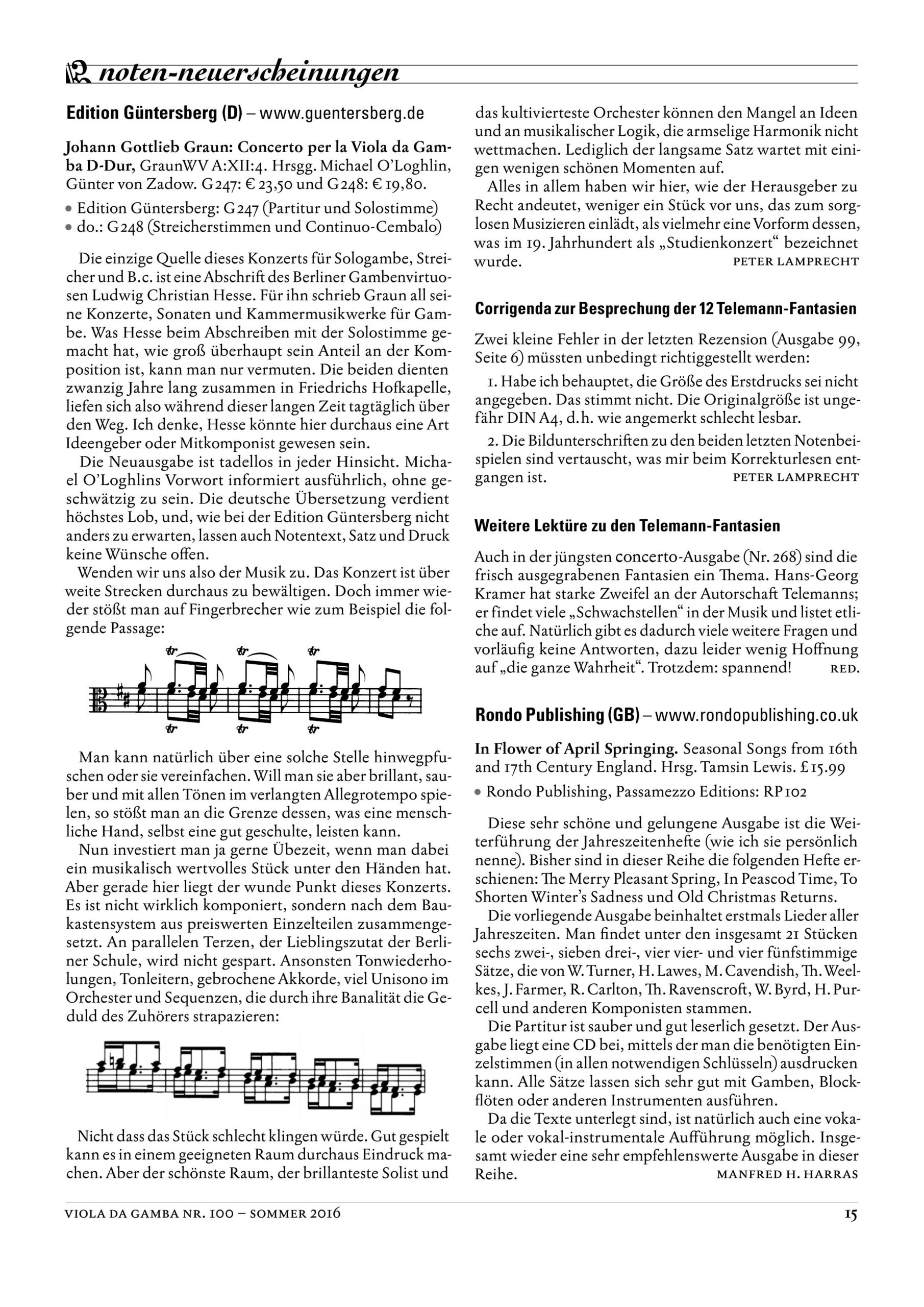 Johann Gottlieb Graun (1702/3-1771) Concerto per la Viola di Gamba D-Dur, GraunWV A:XIII:4 - für Viola da Gamba und Streichorchester – Bild 5