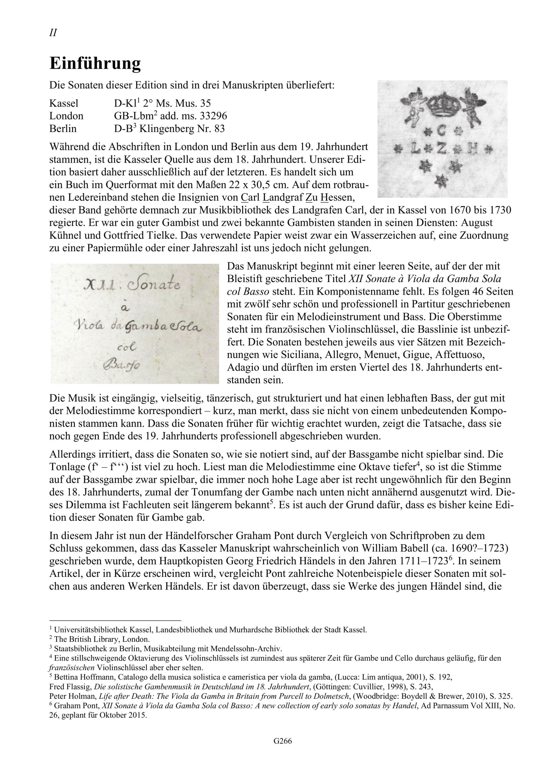 Georg Friedrich Händel, zugeschrieben (1685-1759) Zwölf Kasseler Sonaten für Altblockflöte und
Basso continuo - Manuskript 2° Ms. Mus. 35 der Universitätsbibliothek Kassel – Bild 2