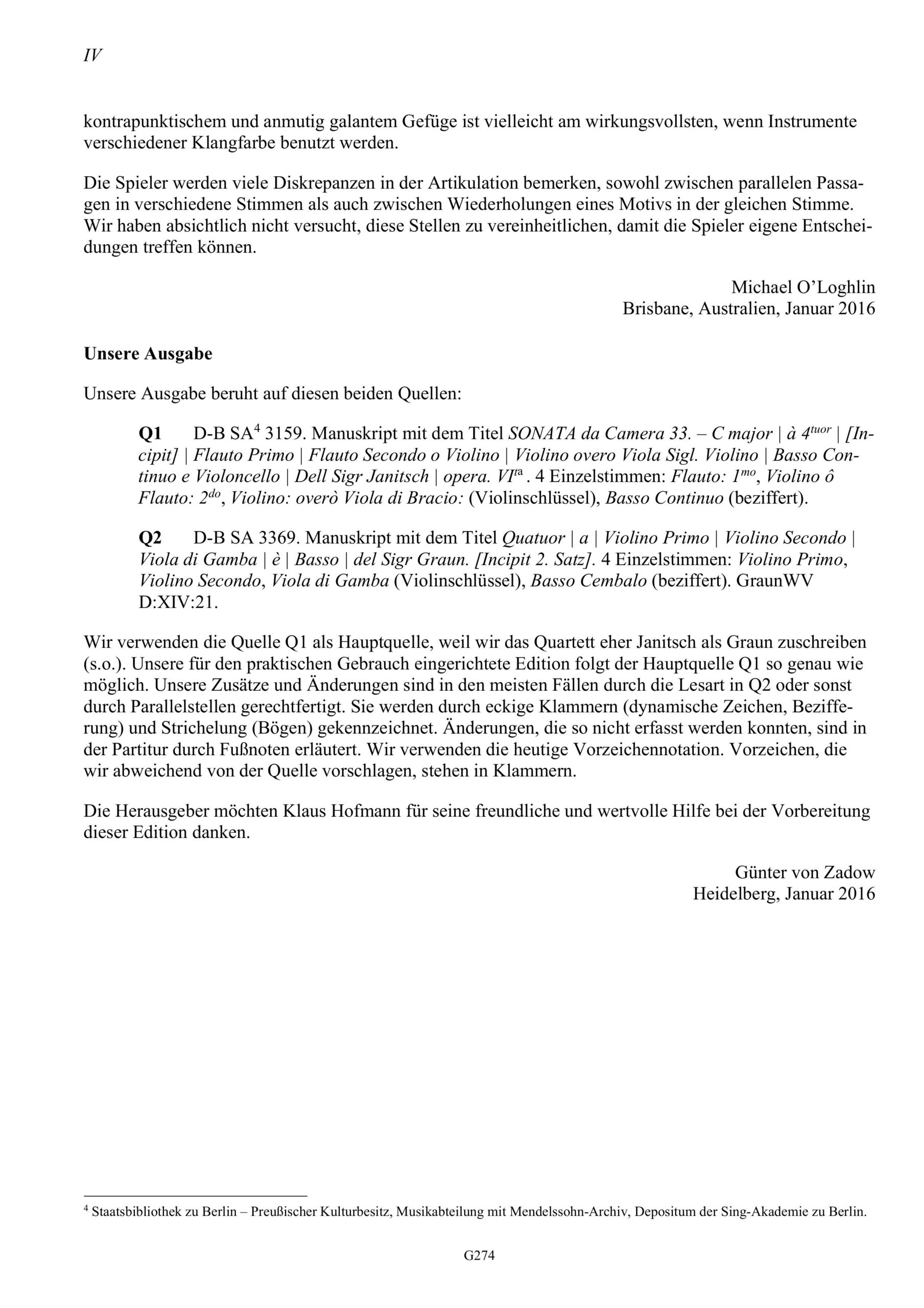 Johann Gottlieb Janitsch (1708 – ca.
1763) Sonata da Camera 33 - Quartett C-Dur für zwei Violinen/Flöten, Viola da Gamba/Viola/Violine
und Basso - Image 4
