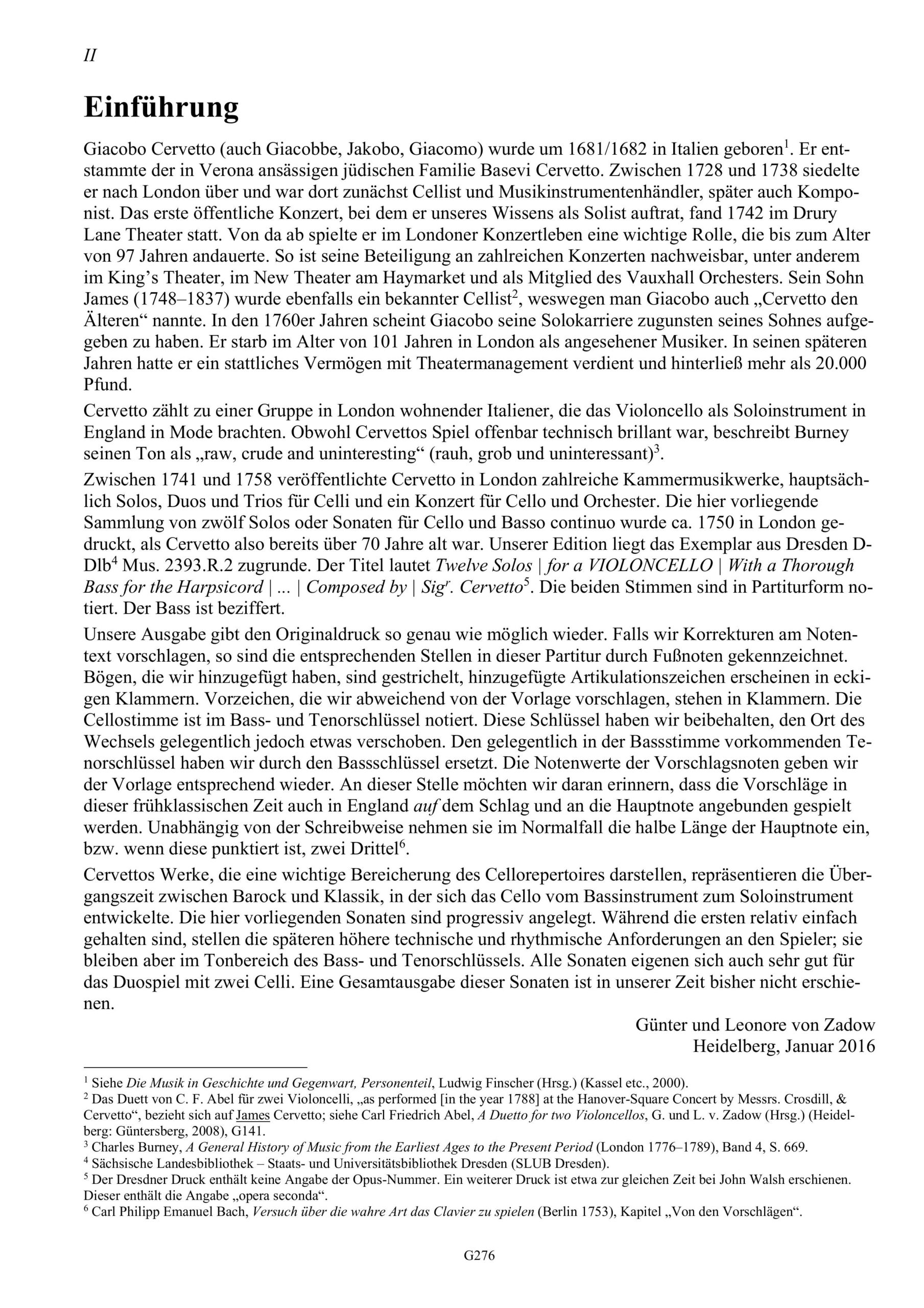 Giacobo Cervetto (1681/1682-1783) Twelve Solos for a Violoncello with a Thorough Bass for the Harpsicord - London ca. 1750 – Bild 2