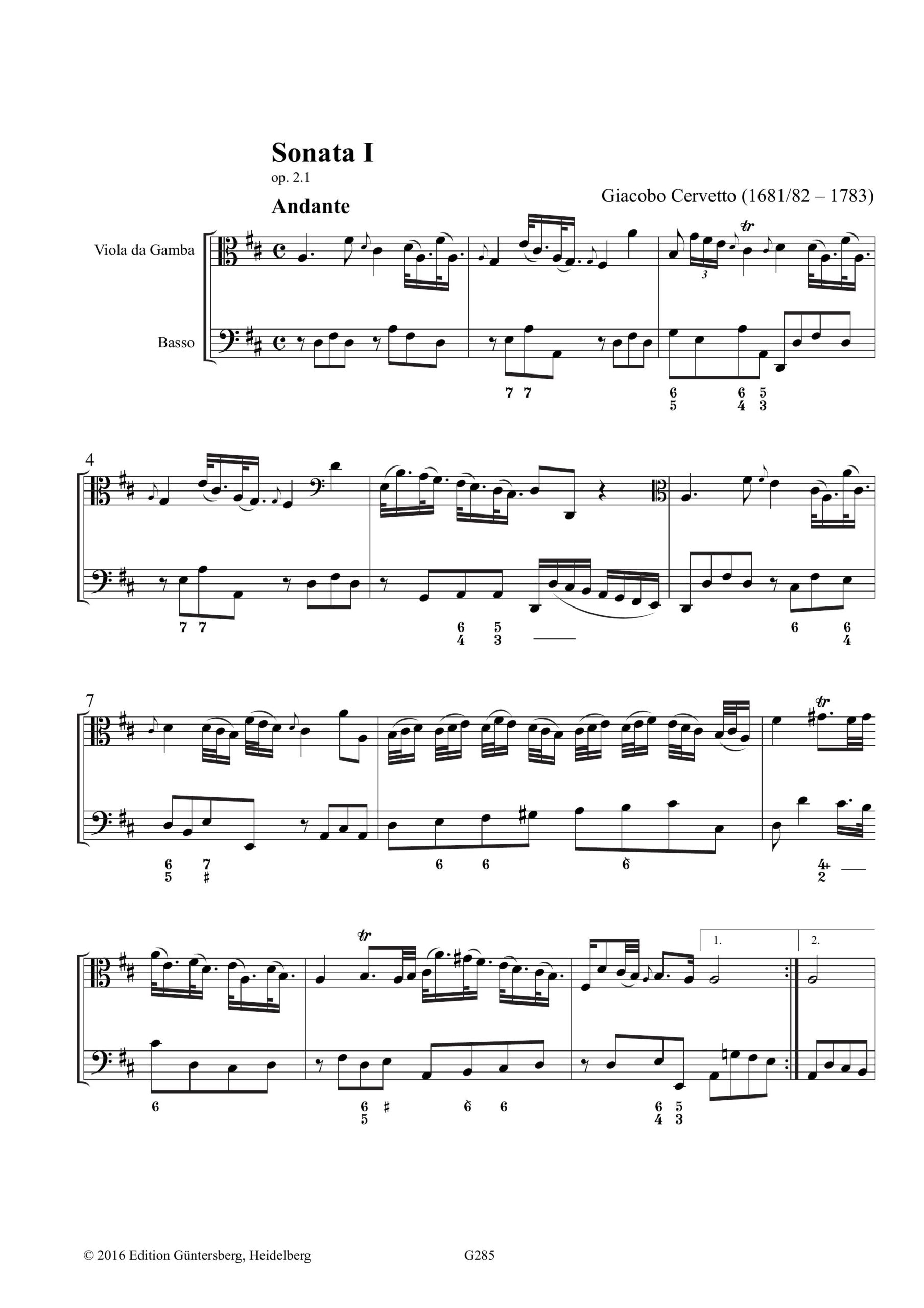 Giacobo Cervetto (1681/1682-1783) Drei Sonaten für Viola da Gamba und Basso - Besprechungen / Reviews – Bild 5