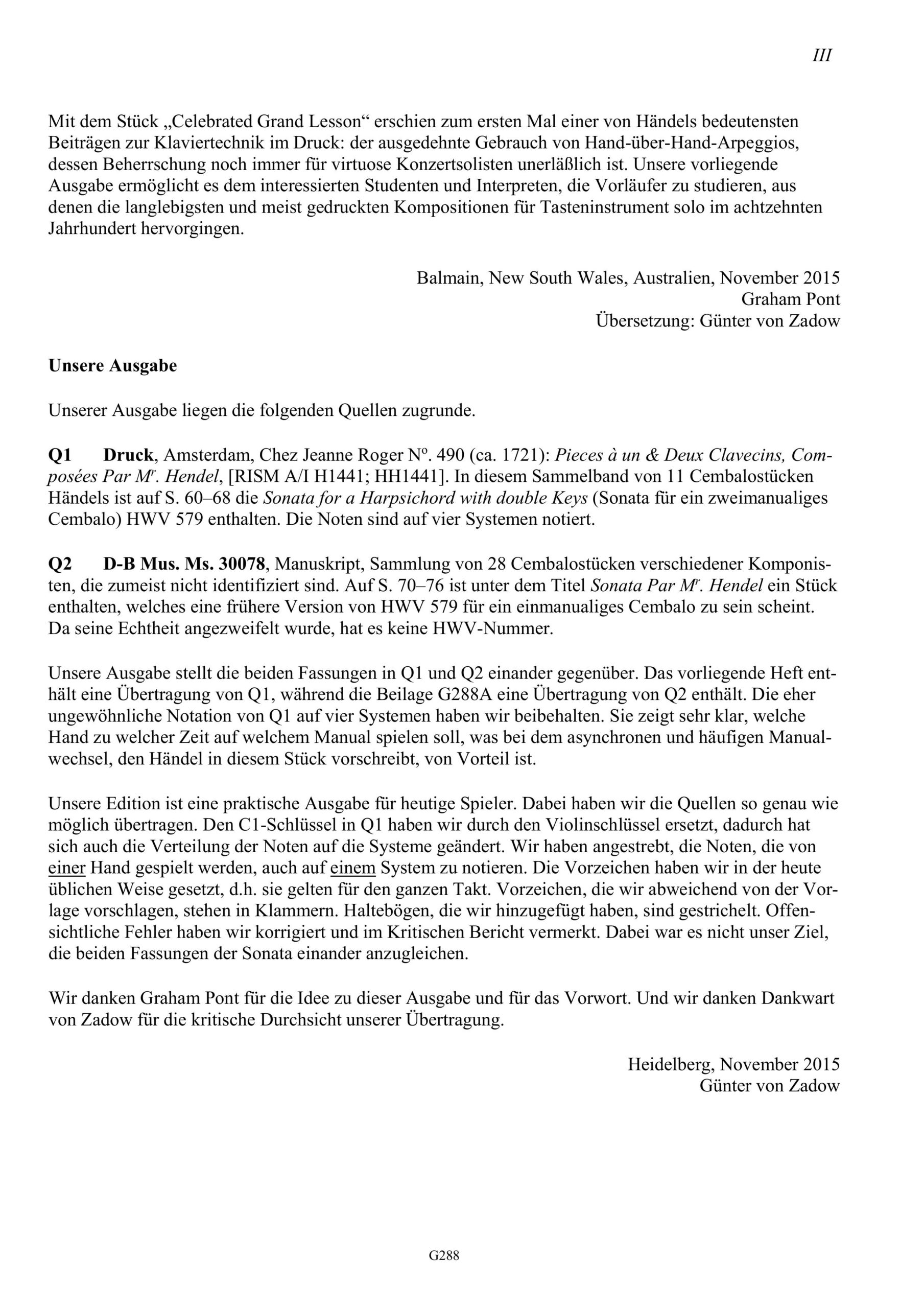 Georg Friedrich Händel (1685-1759) Sonata G-Dur für zweimanualiges Cembalo HWV 579 - Einschließlich einer Frühfassung für einmanualiges Cembalo – Bild 3