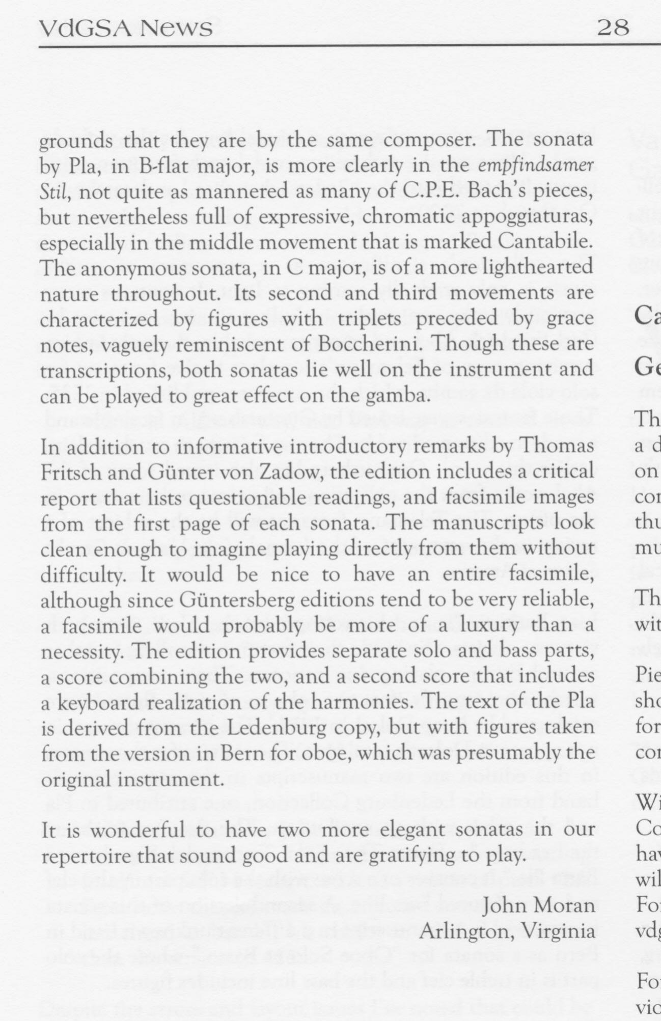 Juan Bautista Pla (ca. 1720 - nach 1773) und Anonym (um 1750) Zwei Sonaten für
Viola da Gamba und Basso - Besprechungen / Reviews - Image 5