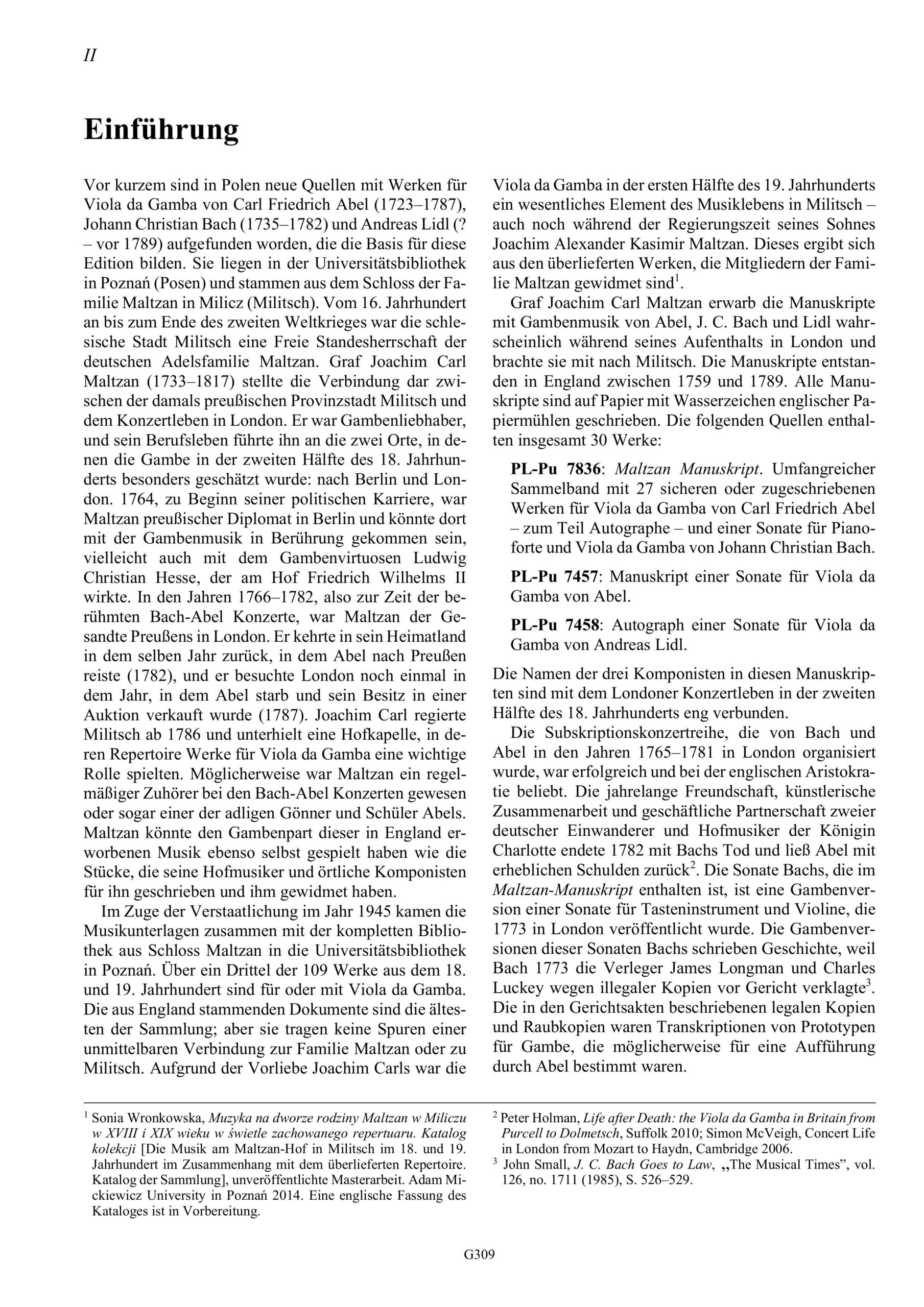 Johann Christian Bach (1735-1782) Sonata a Piano forte e Viola da gamba obligato - C-Dur, Maltzan-Sammlung Band 9 – Bild 2