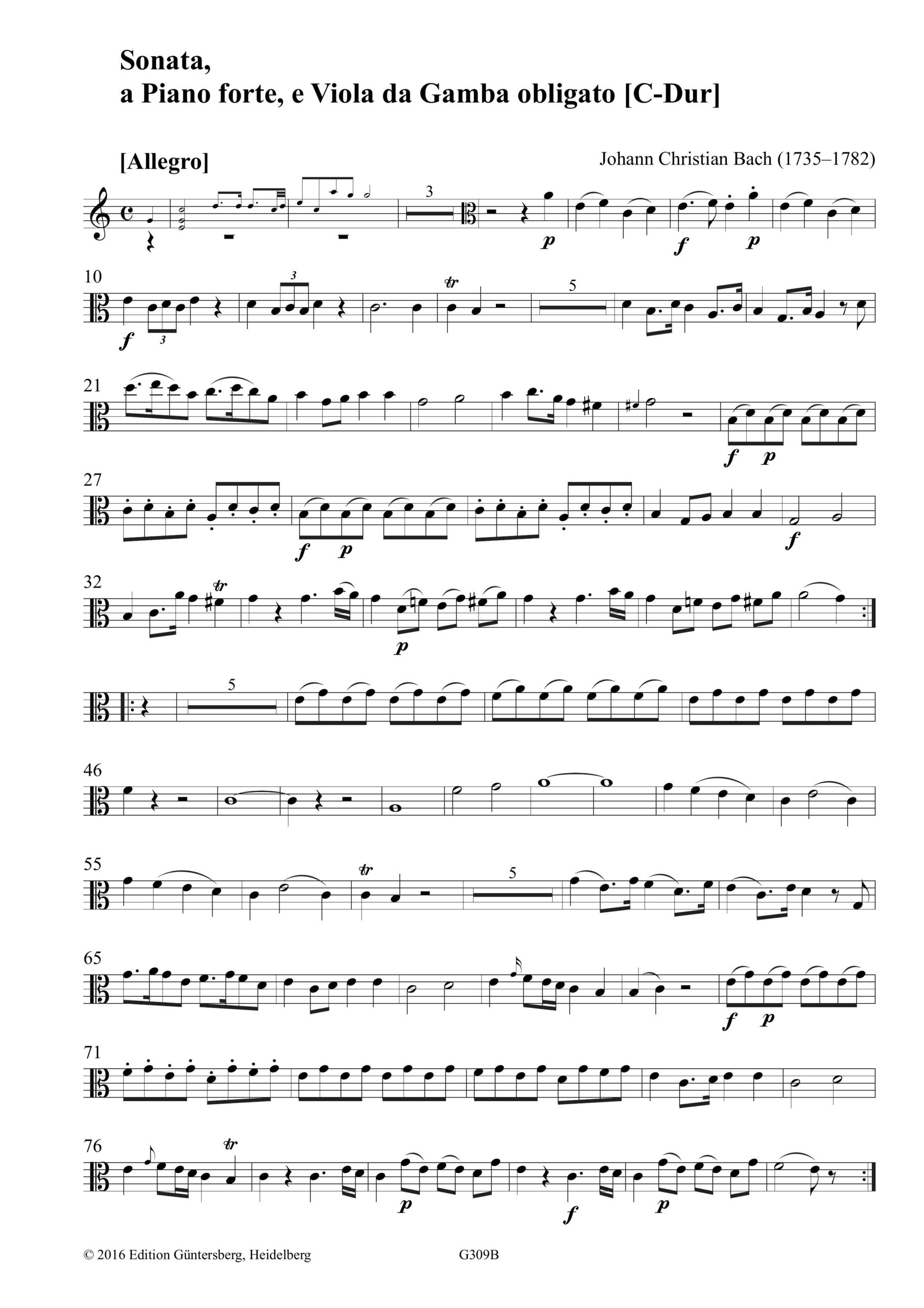 Johann Christian Bach (1735-1782) Sonata a Piano forte e Viola da gamba obligato - C-Dur, Maltzan-Sammlung Band 9 – Bild 6