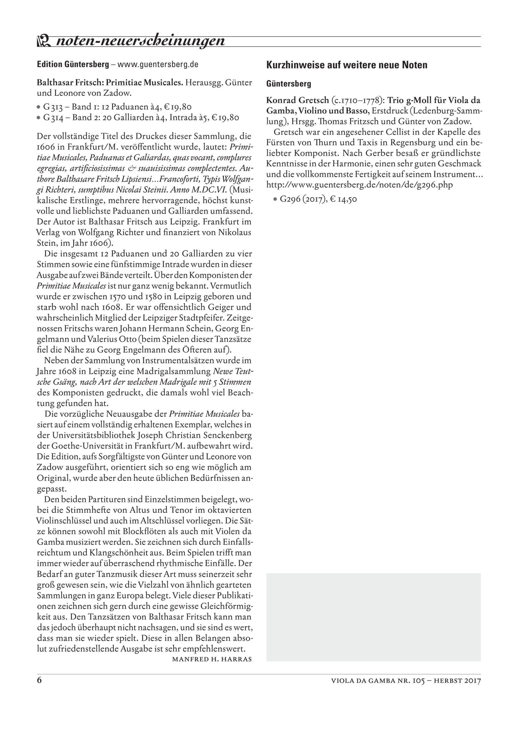 Balthasar Fritsch (~1575 – nach 1608) Primitiae Musicales - Paduanen und Galliarden für vierstimmiges Consort, Frankfurt 1606 – Bild 4