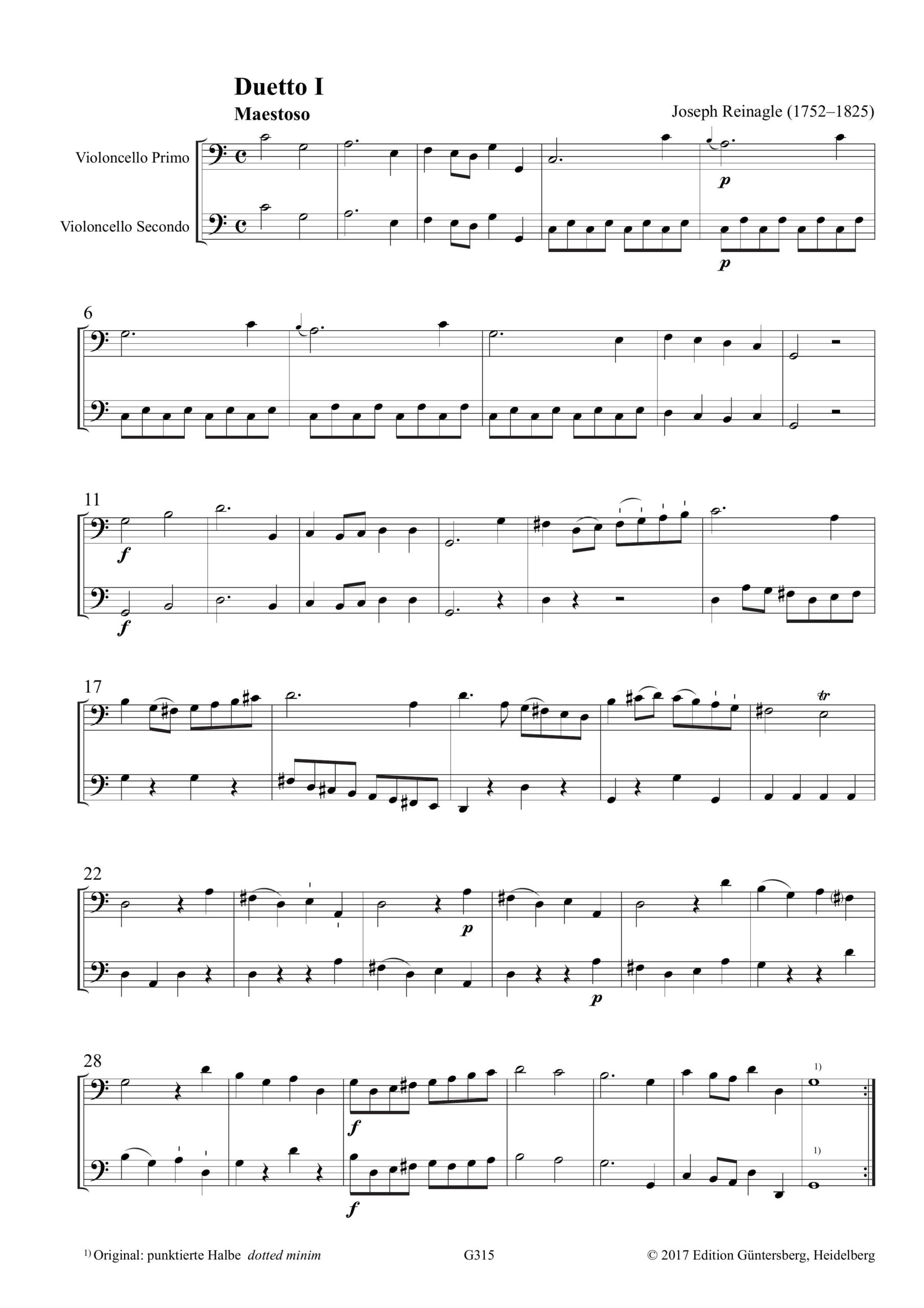Joseph Reinagle (1752–1825) Six Easy Duetts for two Violoncellos in which several favorite Scotch and Welsh Airs are introduced - Sechs einfache Duette für zwei Violoncelli, in denen mehrere beliebte schottische und walisische Lieder vorkommen - Image 4