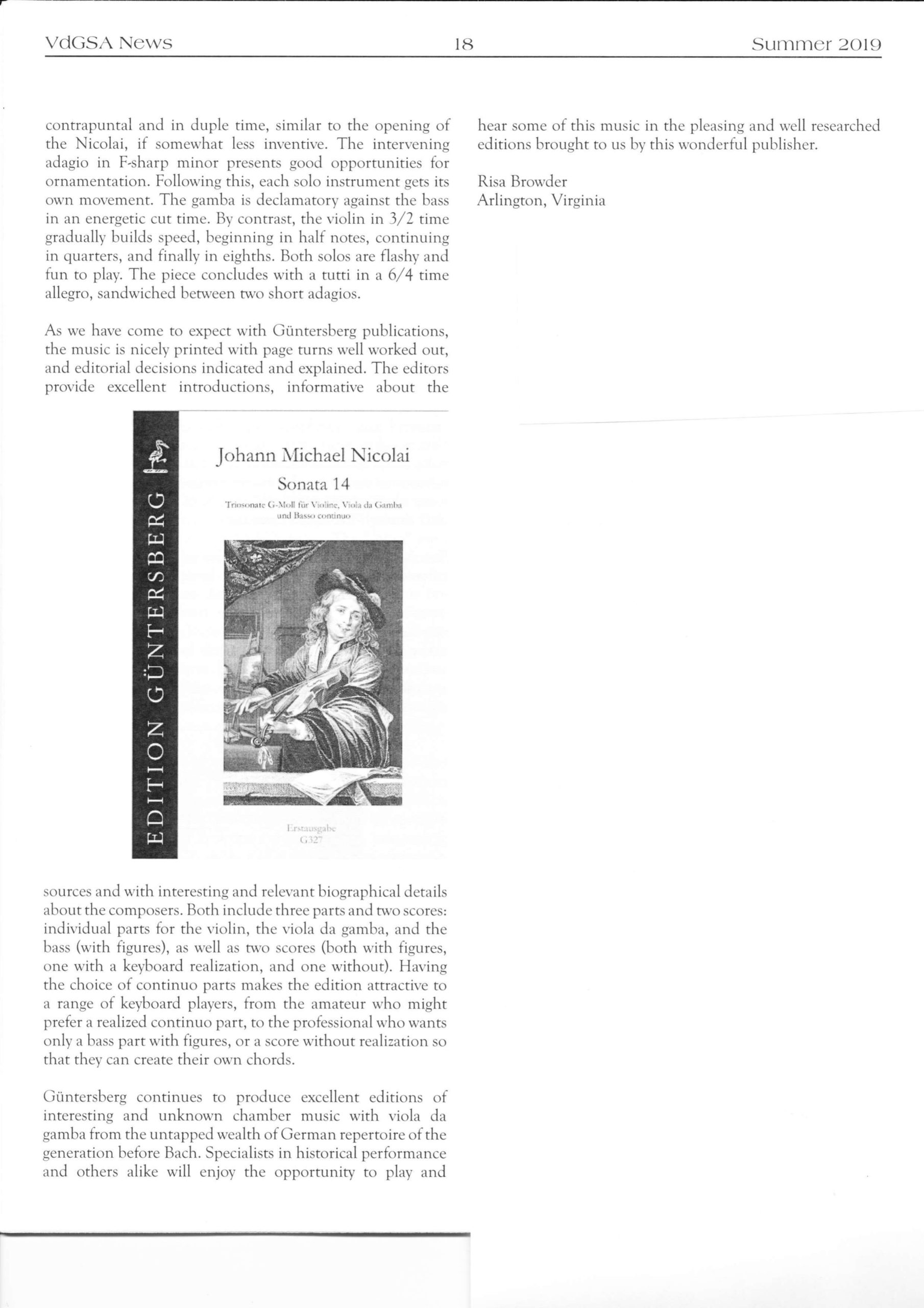 Dietrich Becker (1623–1679) Sonata A-Dur für Violine, Viola da Gamba und Basso continuo - Besprechungen / Reviews – Bild 6