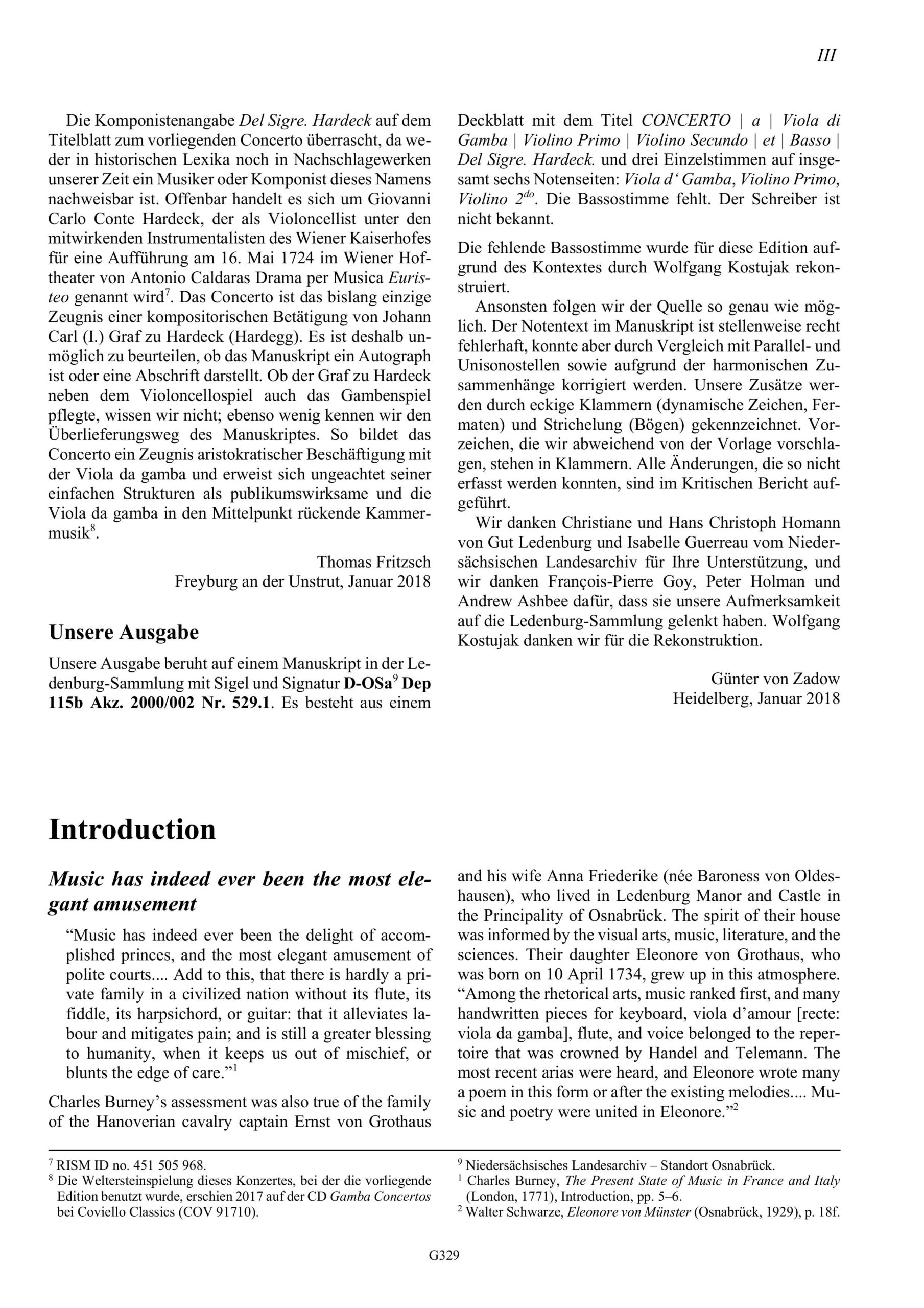 Johann Carl Graf zu Hardeck (1703–1752) Concerto a Viola di Gamba, Violino Primo, Violino Secundo et Basso - F-Dur – Bild 3