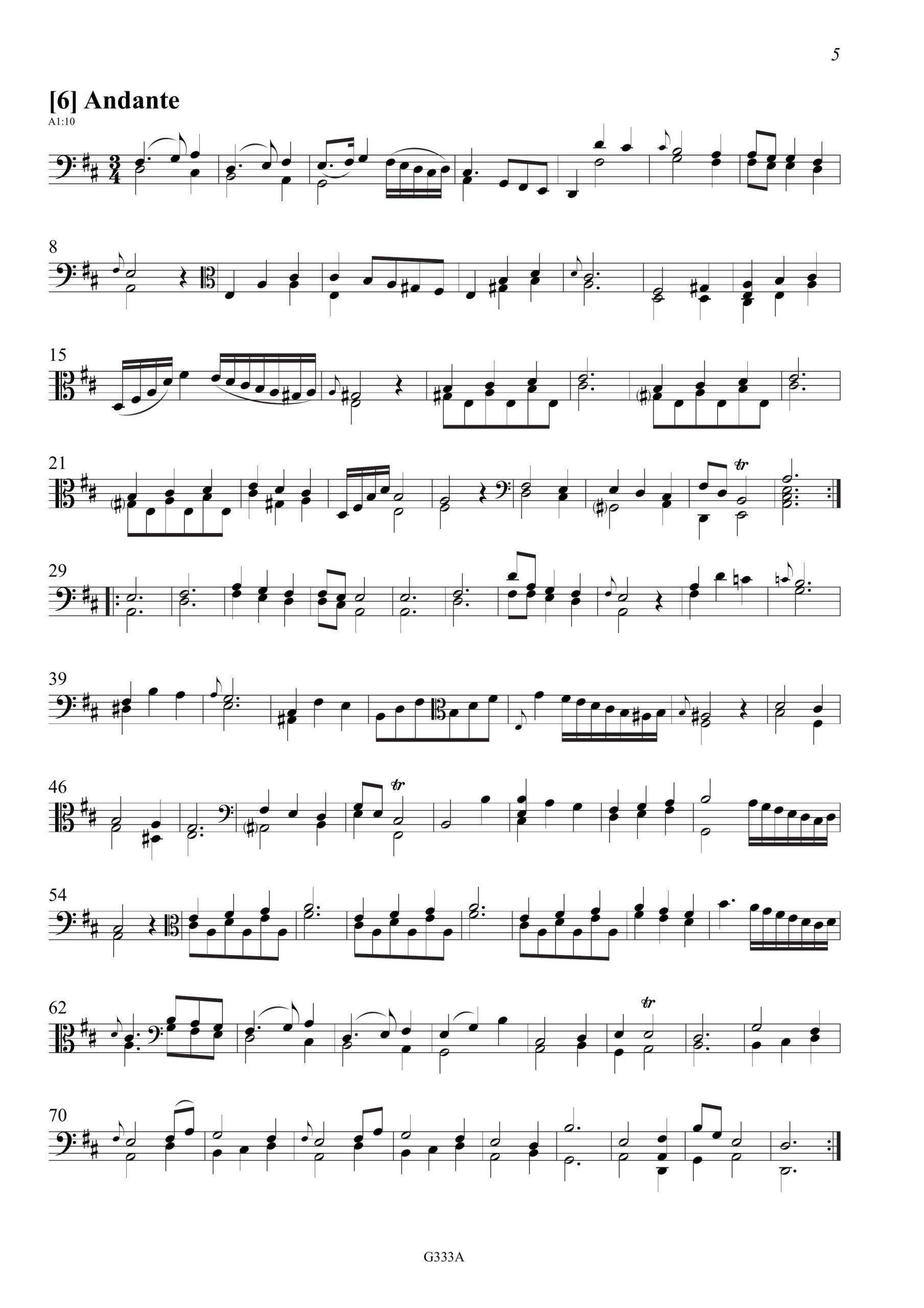 Carl Friedrich Abel (1723–1787) Das Drexel-Manuskript - 29 Stücke für Viola da Gamba solo AbelWV A5–33 – Bild 8