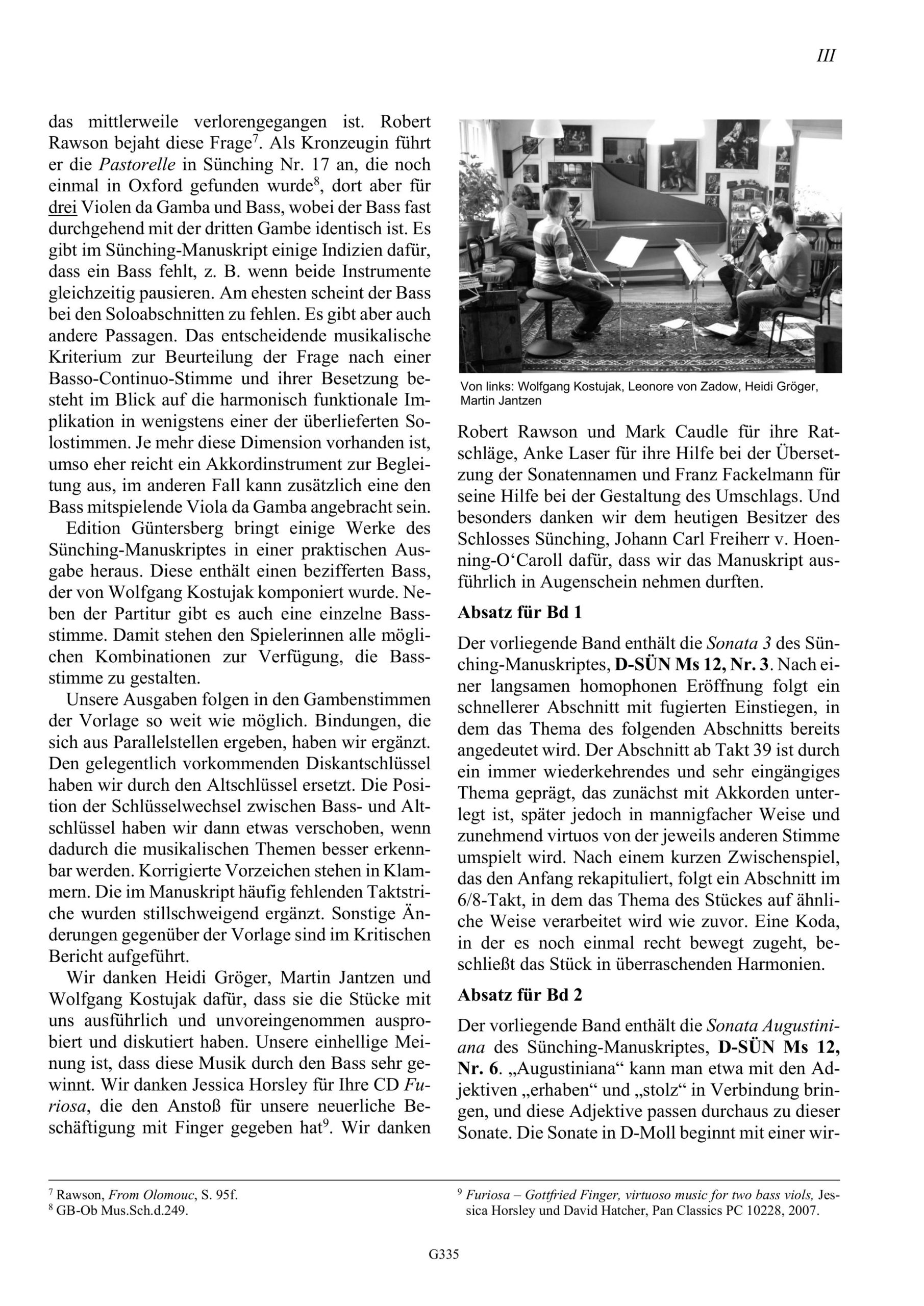 Gottfried Finger (ca. 1655-1730) Sünching-Manuskript - Sonaten für zwei Violen da Gamba und Basso continuo – Bild 3