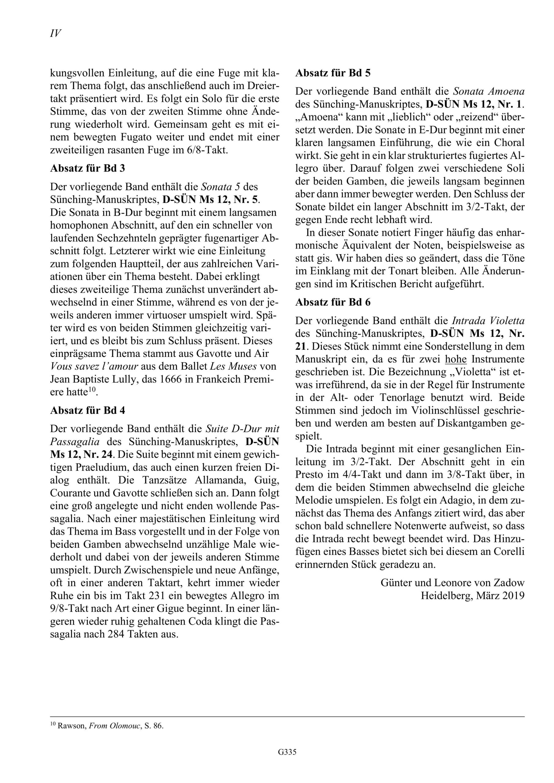 Gottfried Finger (ca. 1655-1730) Sünching-Manuskript - Sonaten für zwei Violen da Gamba und Basso continuo – Bild 4