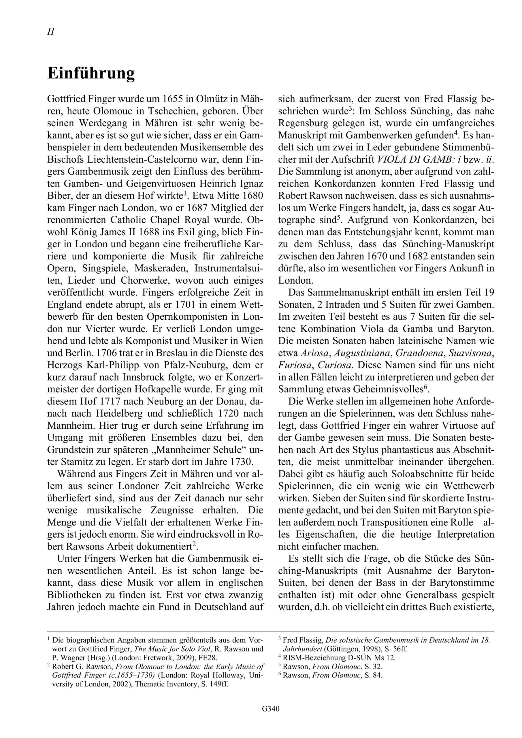 Gottfried Finger (ca. 1655-1730) Sünching-Manuskript - Intrada Violetta für zwei Diskantgamben und Basso continuo – Bild 2