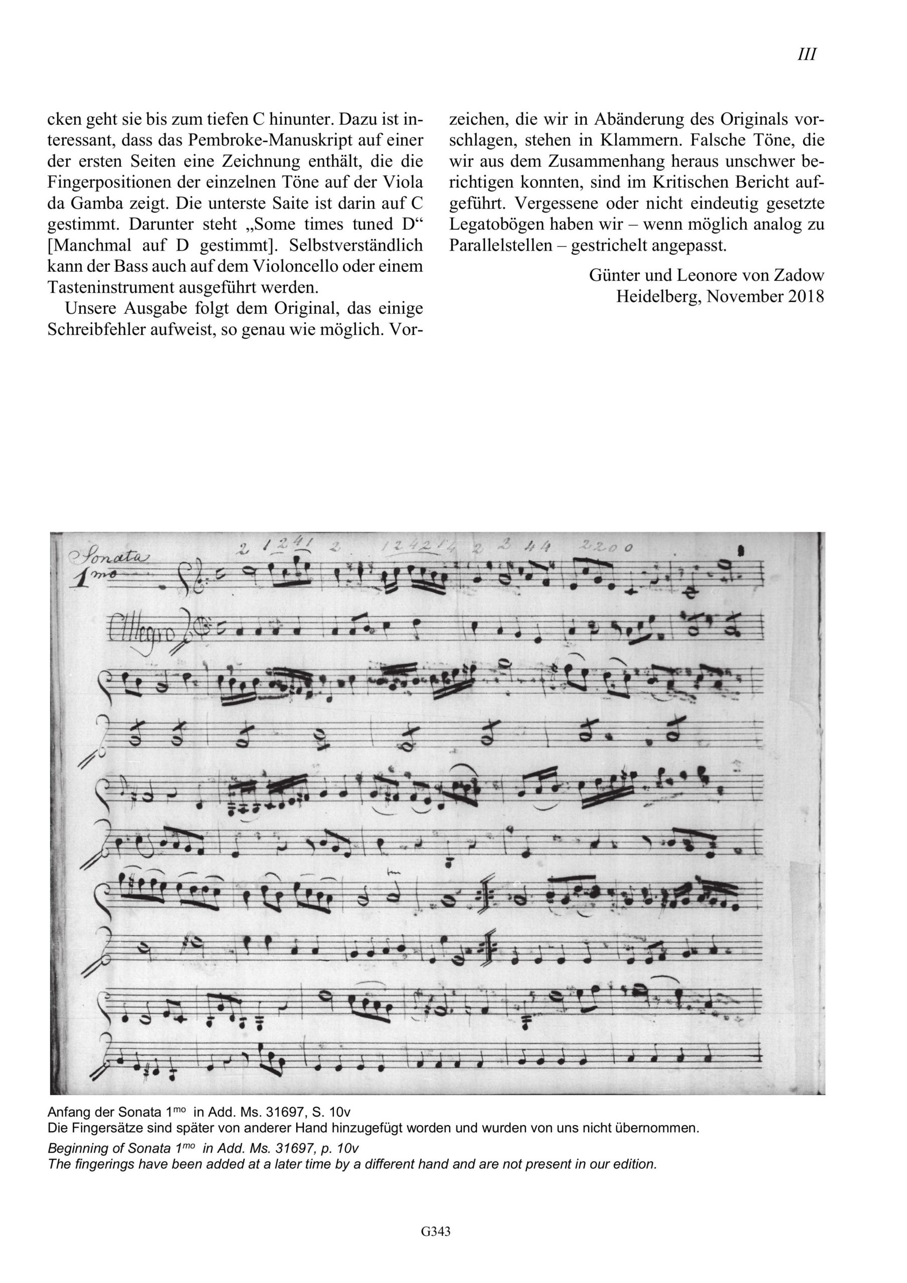 Carl Friedrich Abel (1723–1787) Pembroke-Sammlung - Dreißig Sonaten für Viola da Gamba und Basso – Bild 3