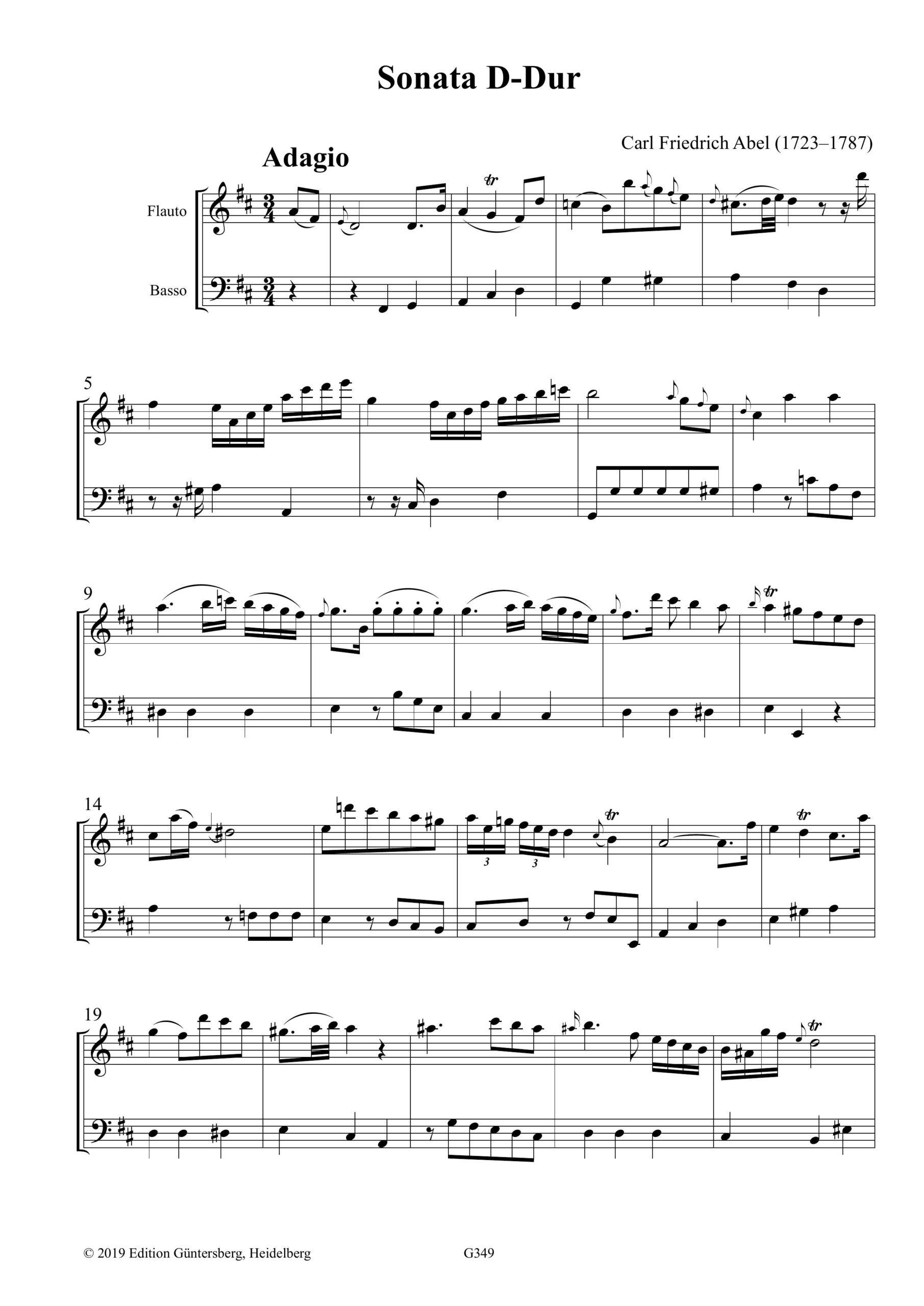 Carl Friedrich Abel (1723–1787) Sonata D-Dur für Flauto traverso und Bass - Besprechungen / Reviews – Bild 6