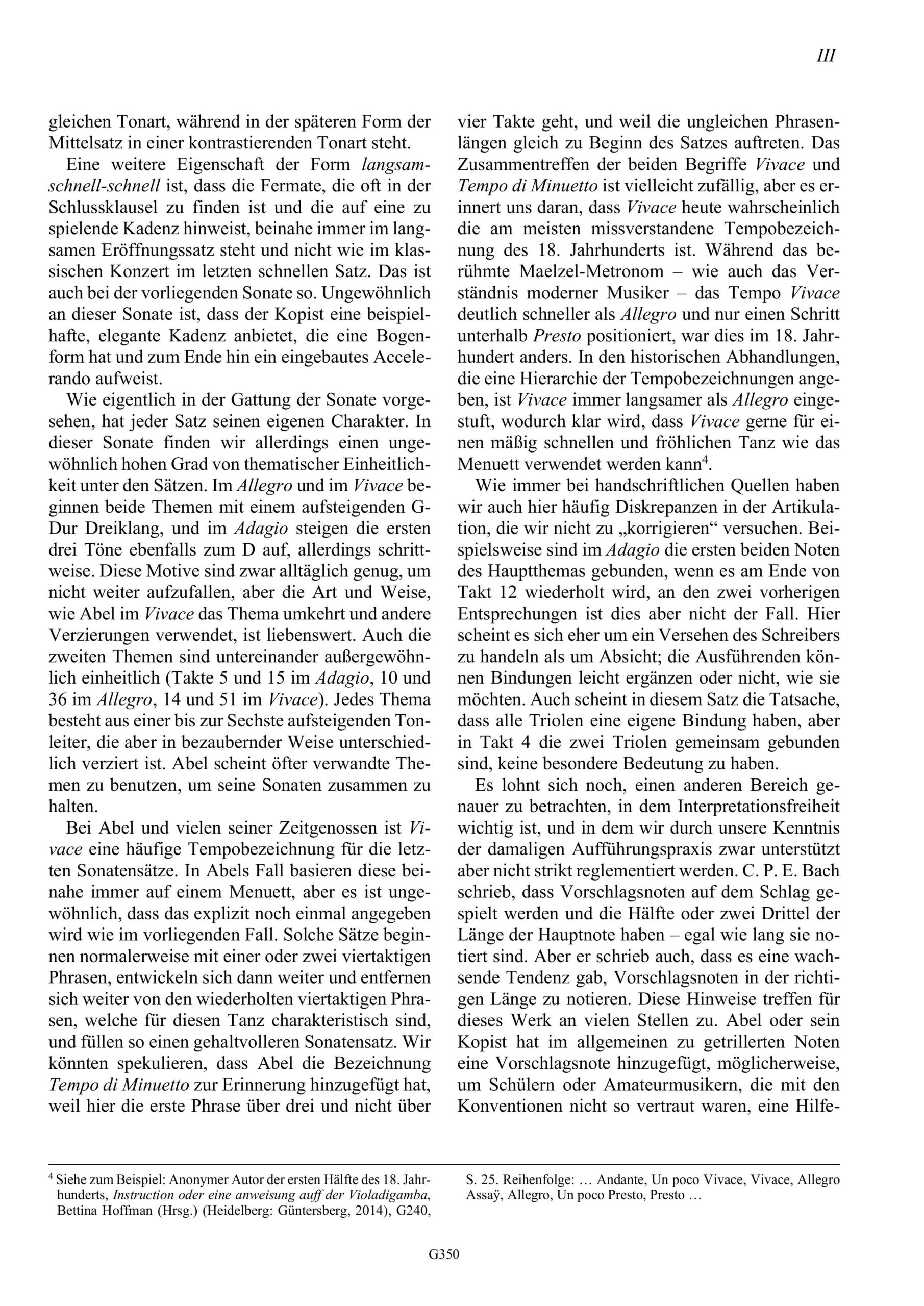 Carl Friedrich Abel (1723–1787) Suonata per il Violino Solo e Cembalo G-Dur - Besprechungen / Reviews – Bild 3