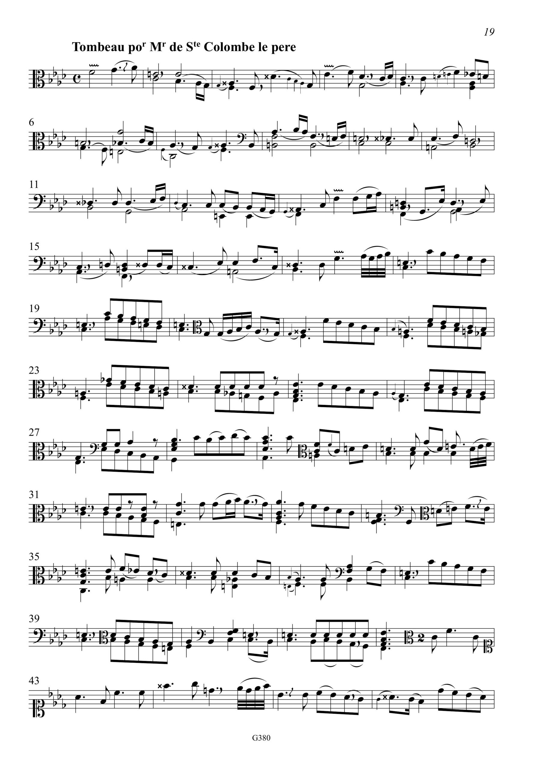 Sainte-Colombe le fils (erstes Viertel 18. Jahrhundert) Viola da Gamba solo - Tombeau pour Mr de Sainte-Colombe le père und die fünf Suiten - Image 8