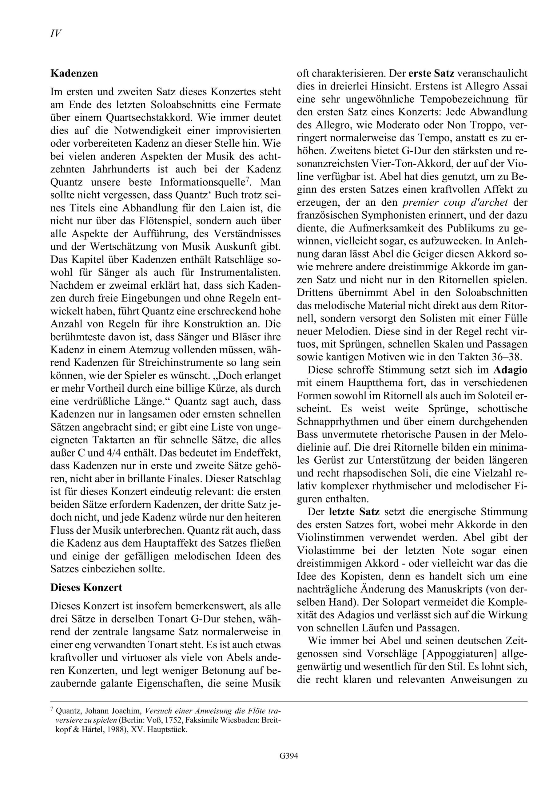 Carl Friedrich Abel (1723-1787) Concerto G-Dur Flauto Traverso Concertato - für Traversflöte, zwei Violinen, Viola und Basso – Bild 4