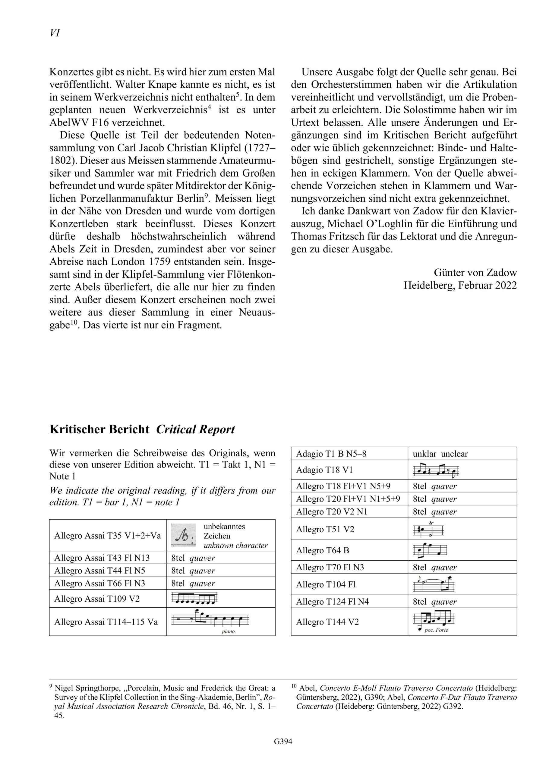 Carl Friedrich Abel (1723-1787) Concerto G-Dur Flauto Traverso Concertato - für Traversflöte, zwei Violinen, Viola und Basso – Bild 6