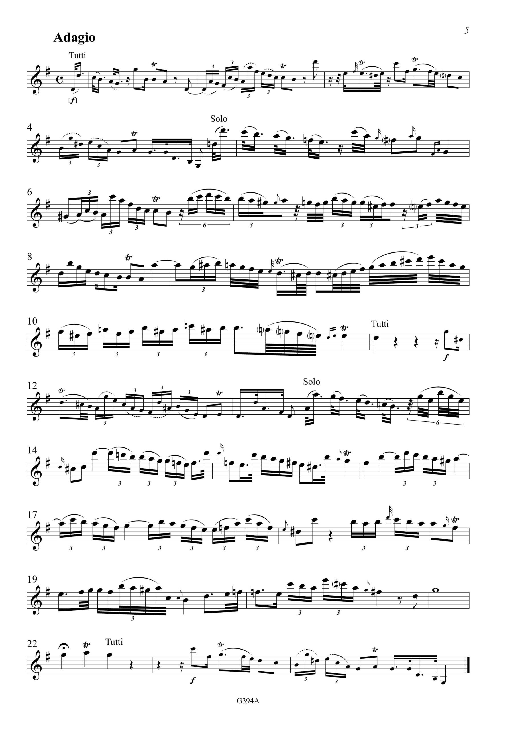 Carl Friedrich Abel (1723-1787) Concerto G-Dur Flauto Traverso Concertato - für Traversflöte, zwei Violinen, Viola und Basso – Bild 8