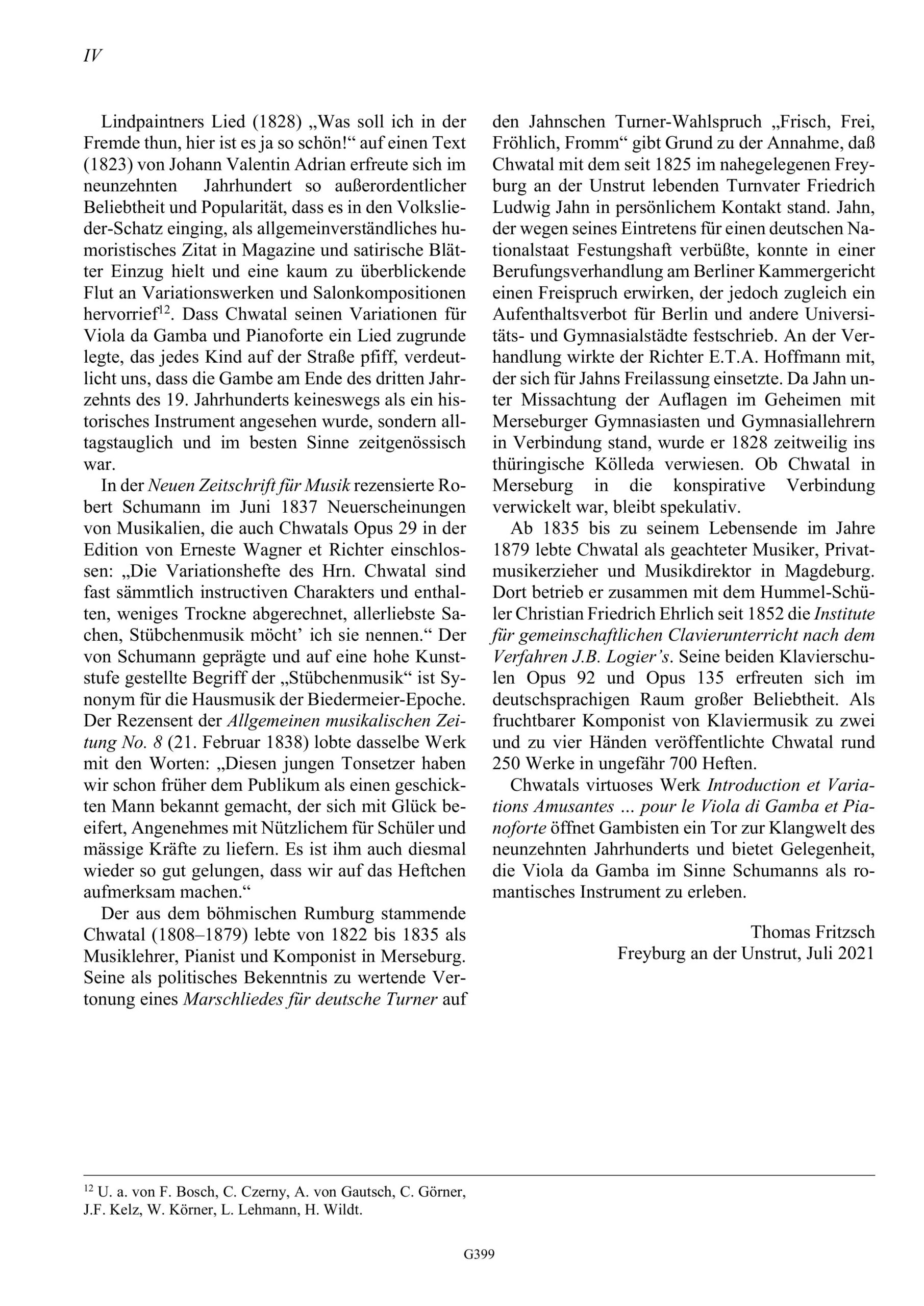 Franz Xaver Chwatal (1808-1879) Introduktion und Variationen für Viola da Gamba und Pianoforte über das Lied "Was soll ich in der Fremde thun" von Peter Lindpaintner - Op. 29, 1828-1829 – Bild 4